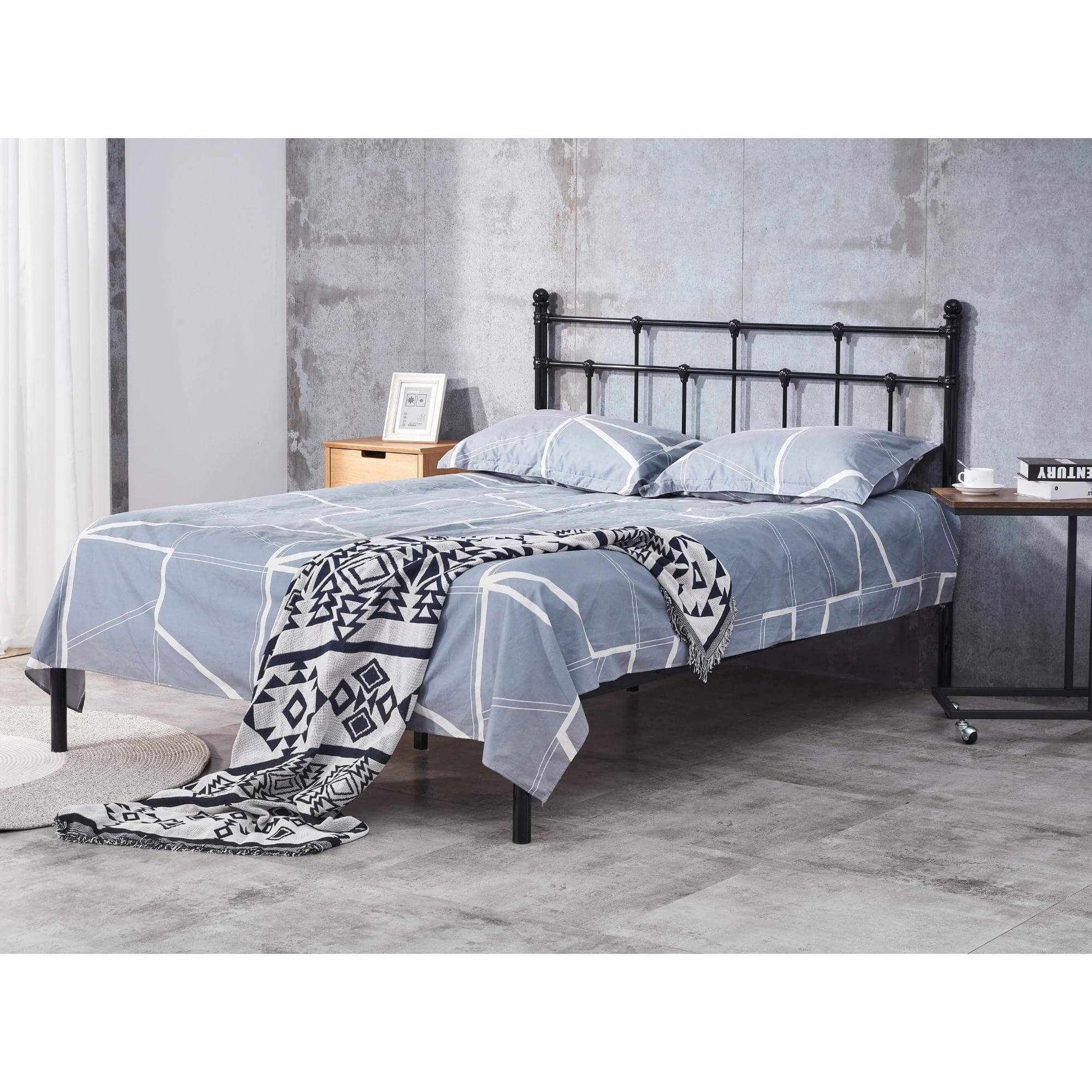 Moderna Metal King Single Bed Black