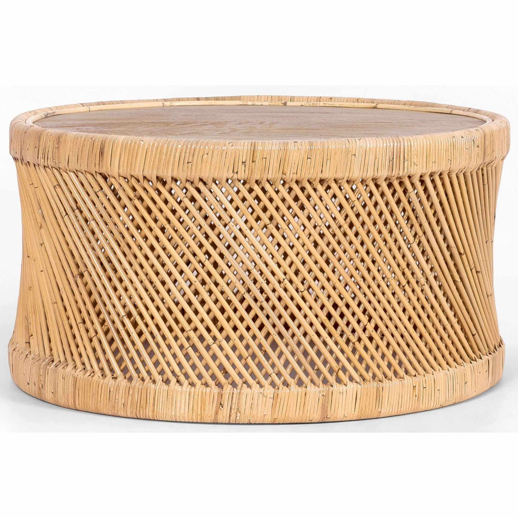 Freesia 80cm Rattan Round Coffee Table - Natural