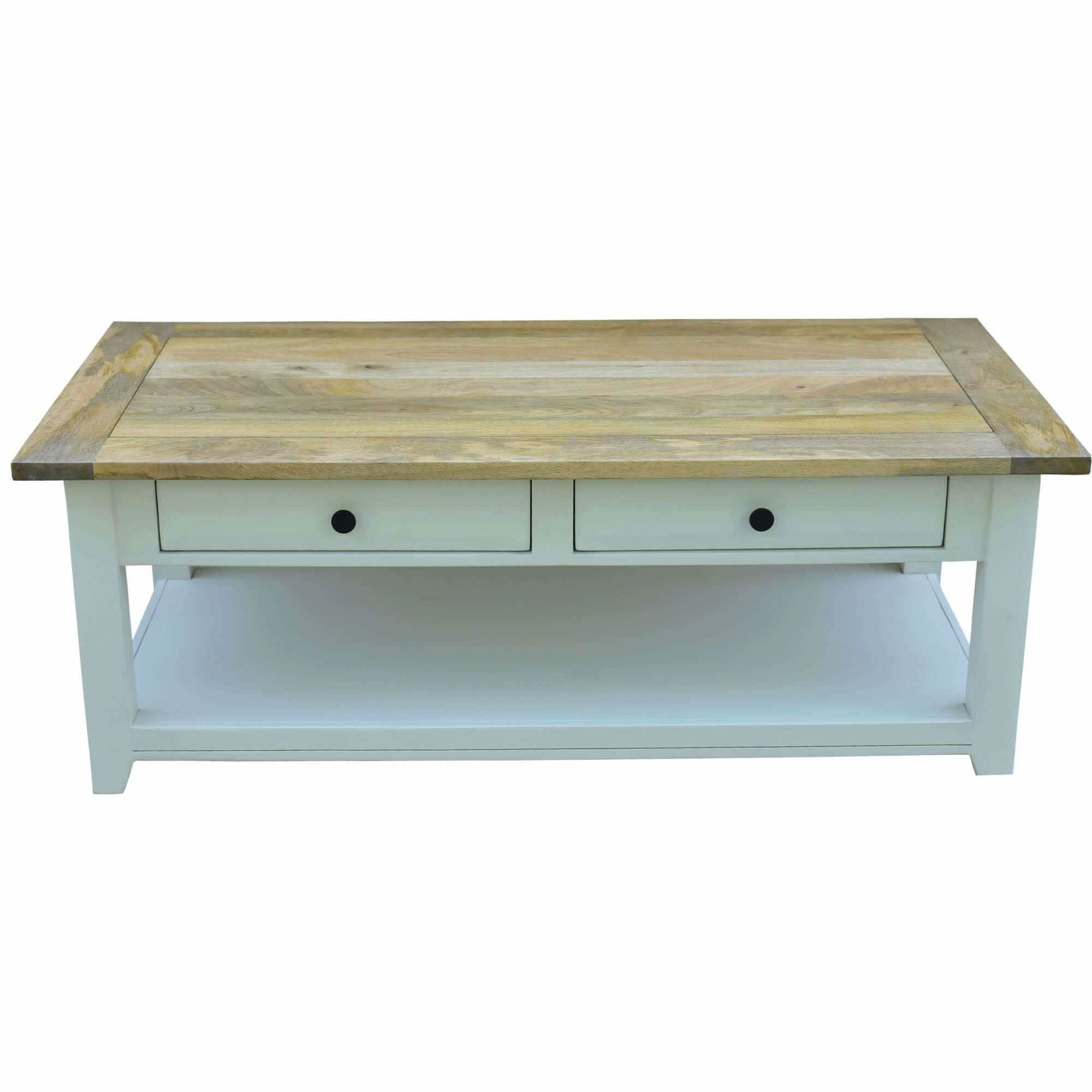 Lavasa Solid Mango Wood 130cm 4 Drawer Coffee Table