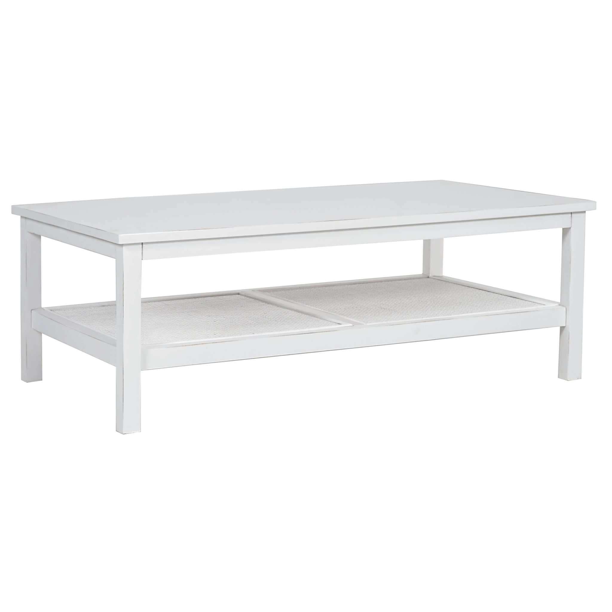 Jasmine Mindi Timber 110cm Coffee Table Rattan White