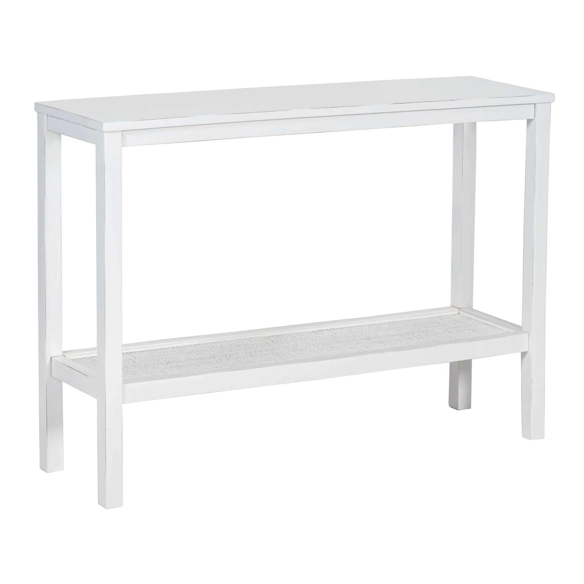 Jasmine 110cm Rattan Console Table White