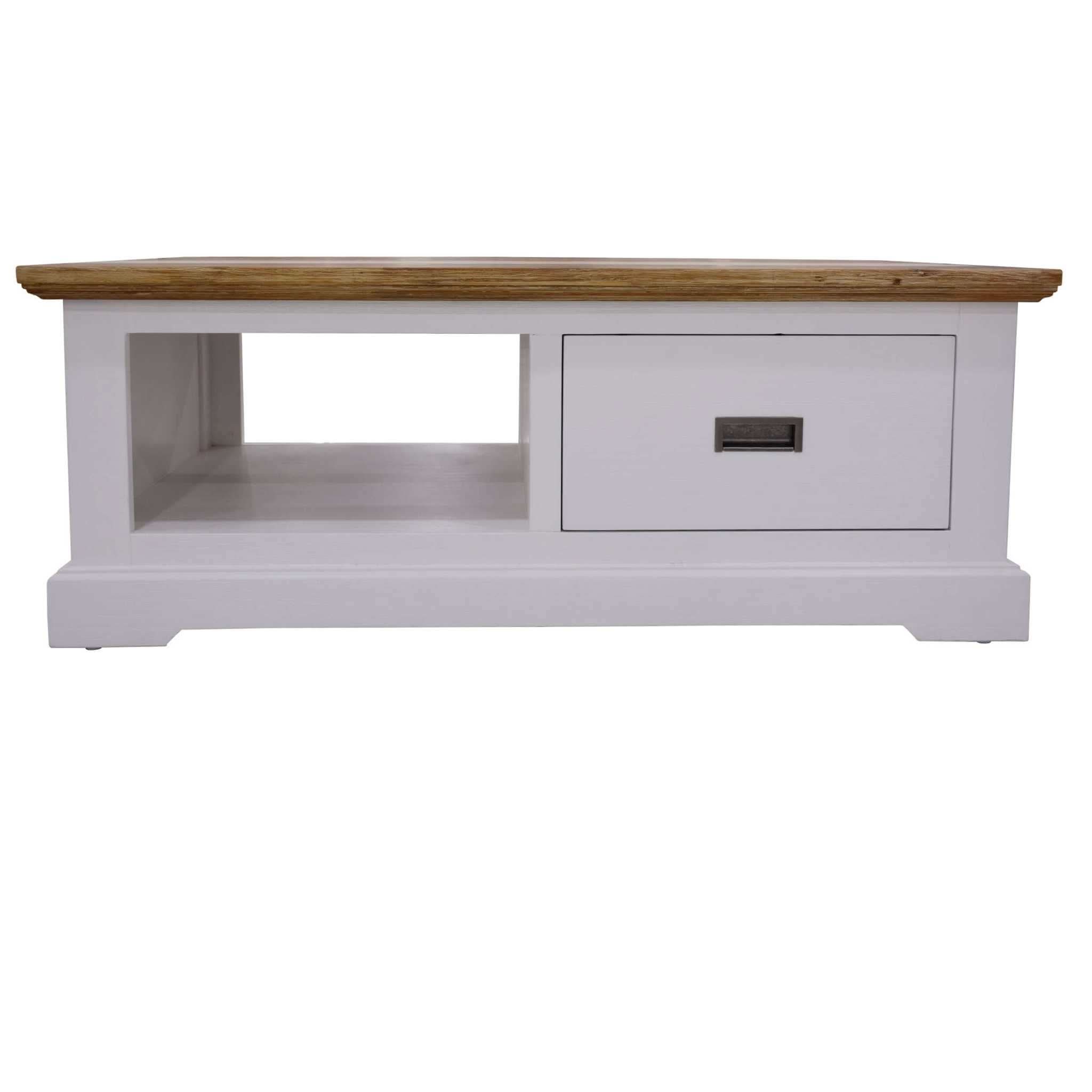 Orville Coffee Table 120cm 1 Drawer Solid Acacia Wood - Multi Colour