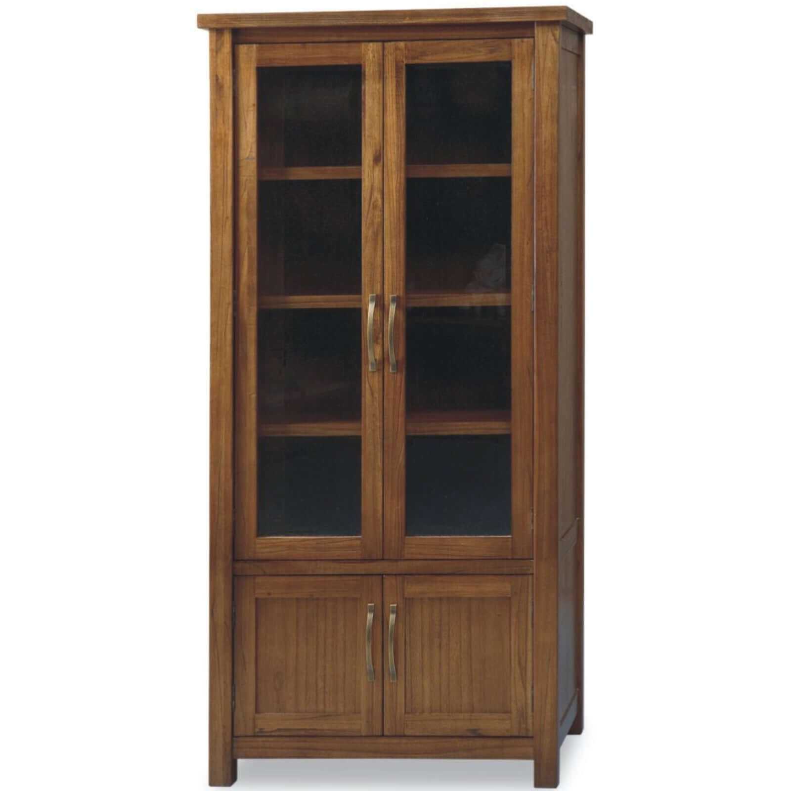 Birdsville Display Unit Glass Door Bookcase Solid Mt Ash Timber Wood -