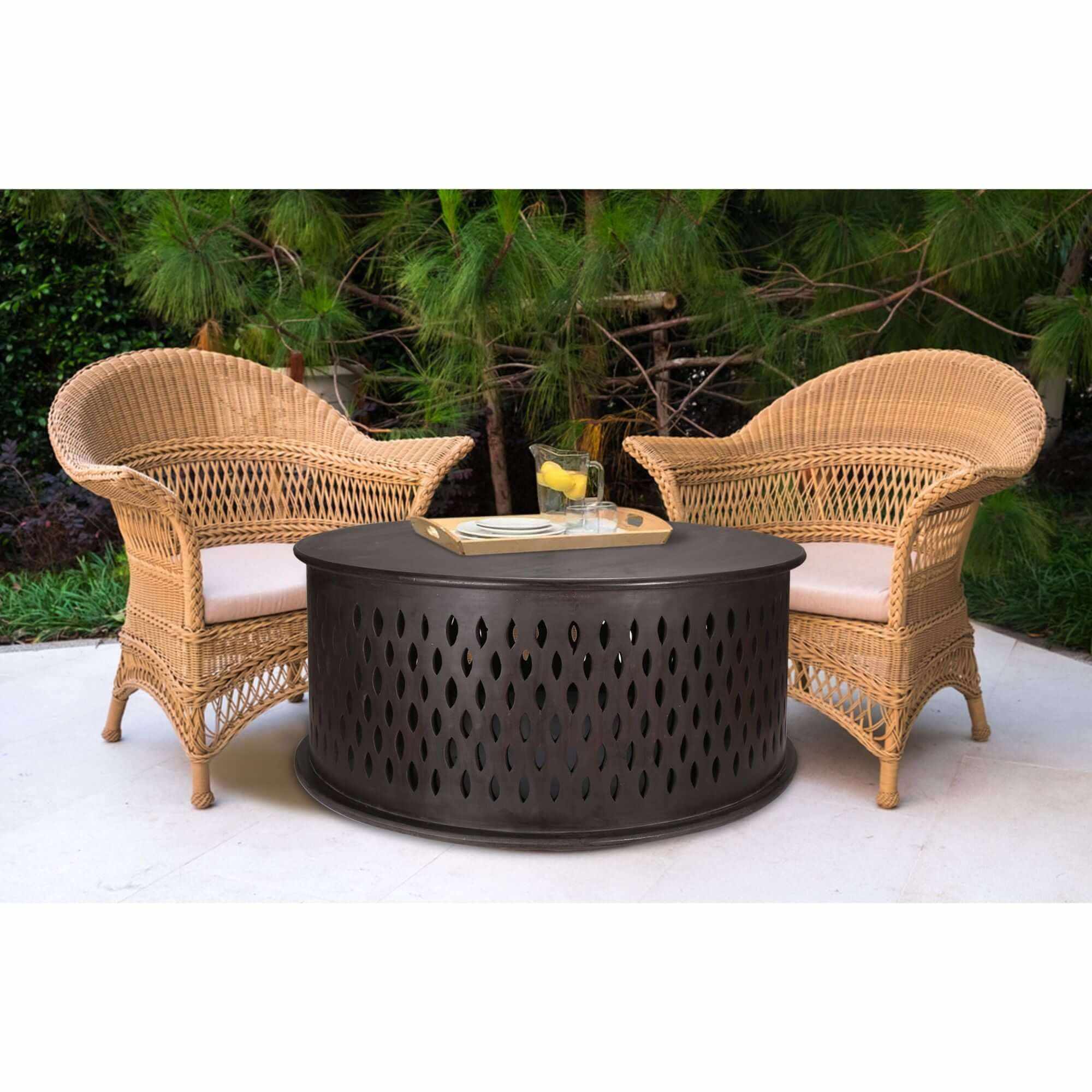 Pansy 80cm Wooden Round Coffee Table - Brown