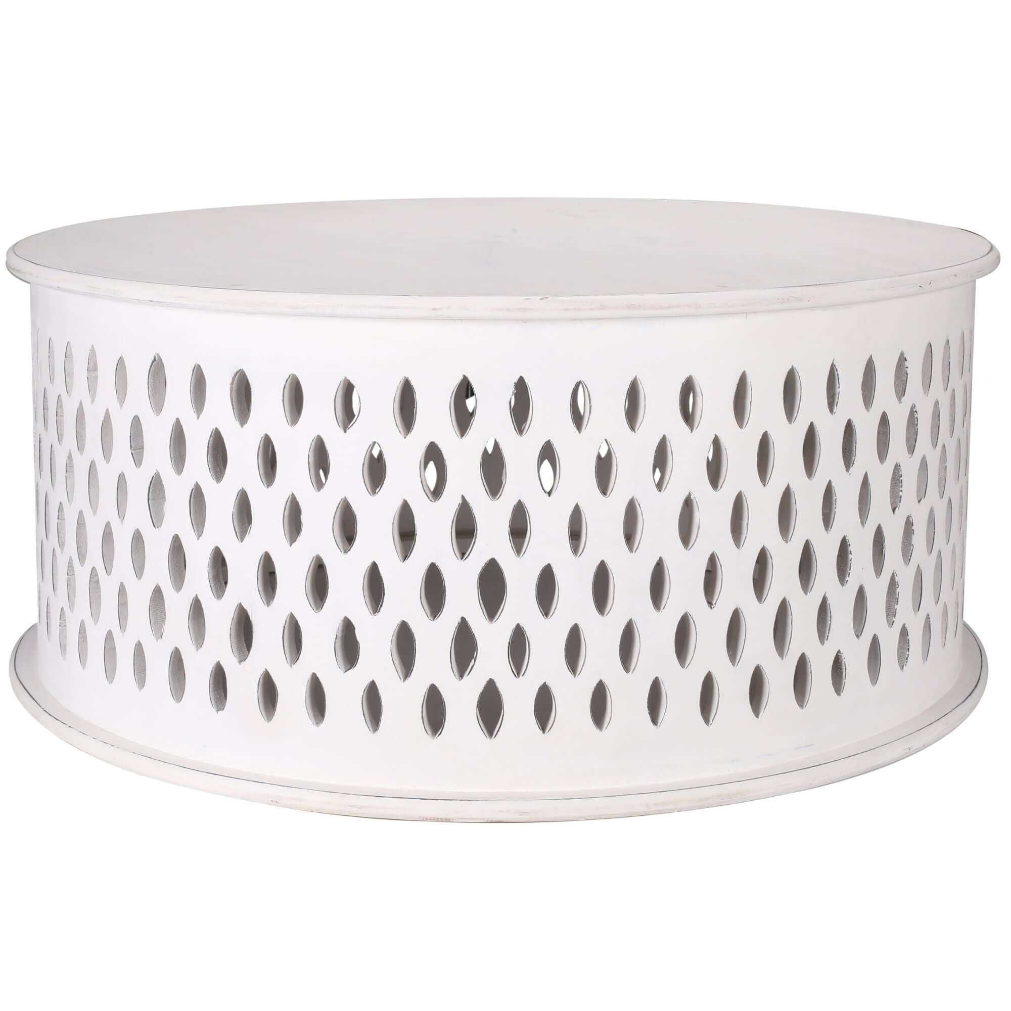 Pansy Round Coffee Table White - 80cm