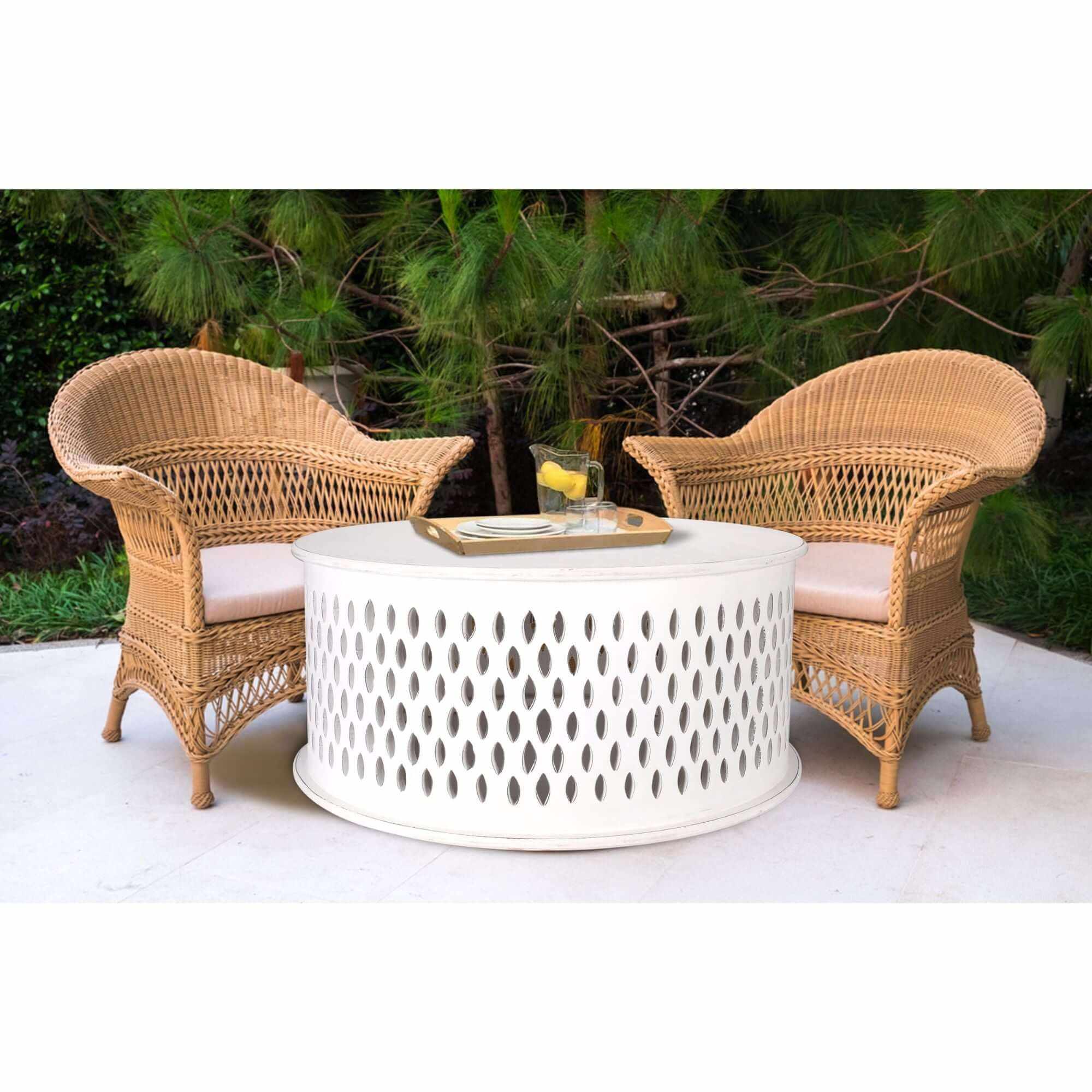 Pansy Round Coffee Table White - 80cm
