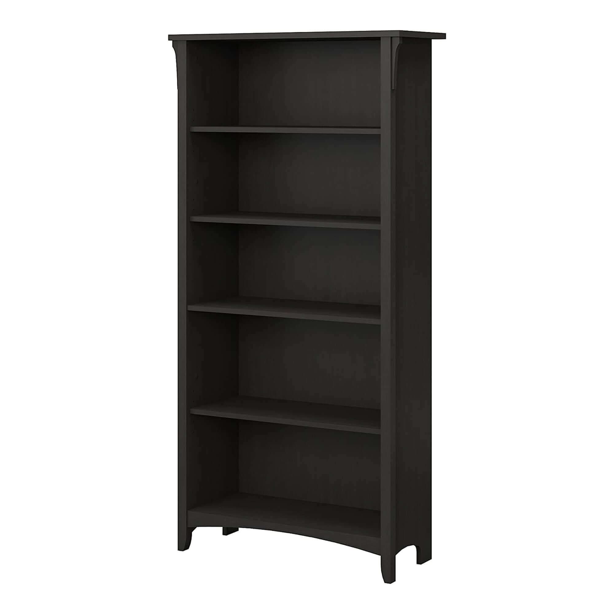 Salinas 5 Shelf Black Bookshelf