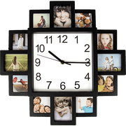 Photo Frame Clock 12 Picture Display Collage