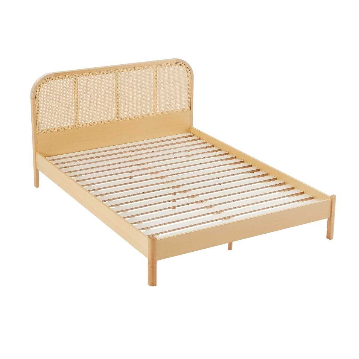 Lulu Rattan Bed Frame King with Curved Bedhead