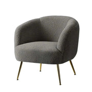 Carneiro Sherpa Boucle Arm Chairs For Living Room - Charcoal
