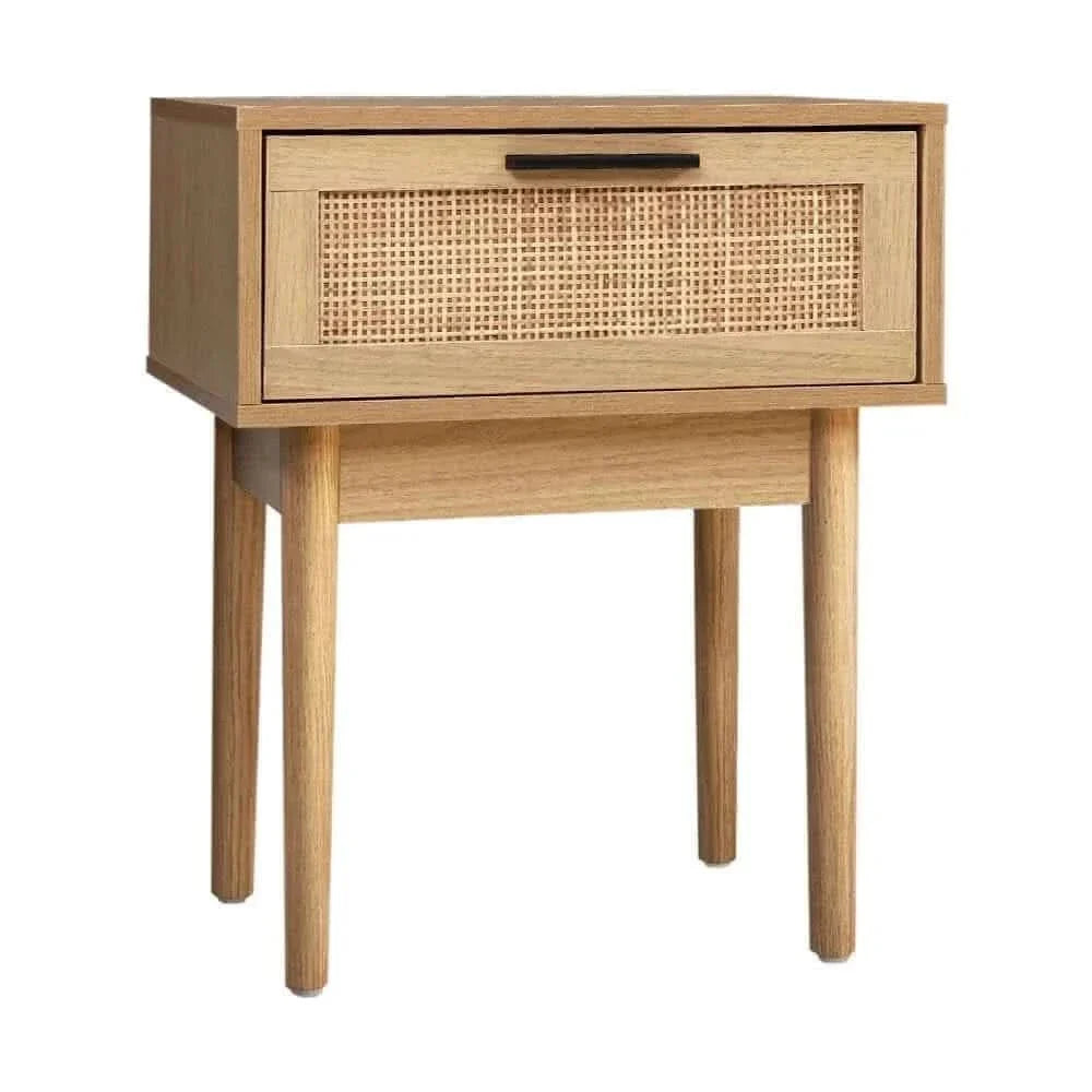 Jess One Drawer Rattan Nightstand