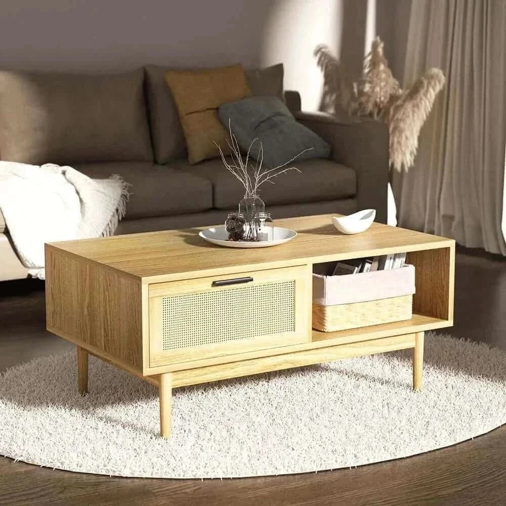 Marcus Rattan Modern Wooden Coffee Table