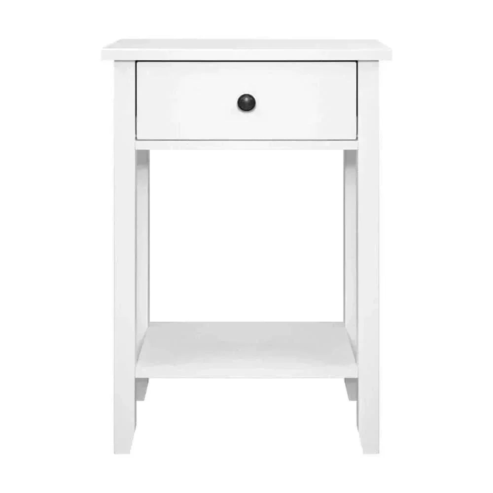 BOWIE White Oak Nightstand 1 Drawer with Shelf