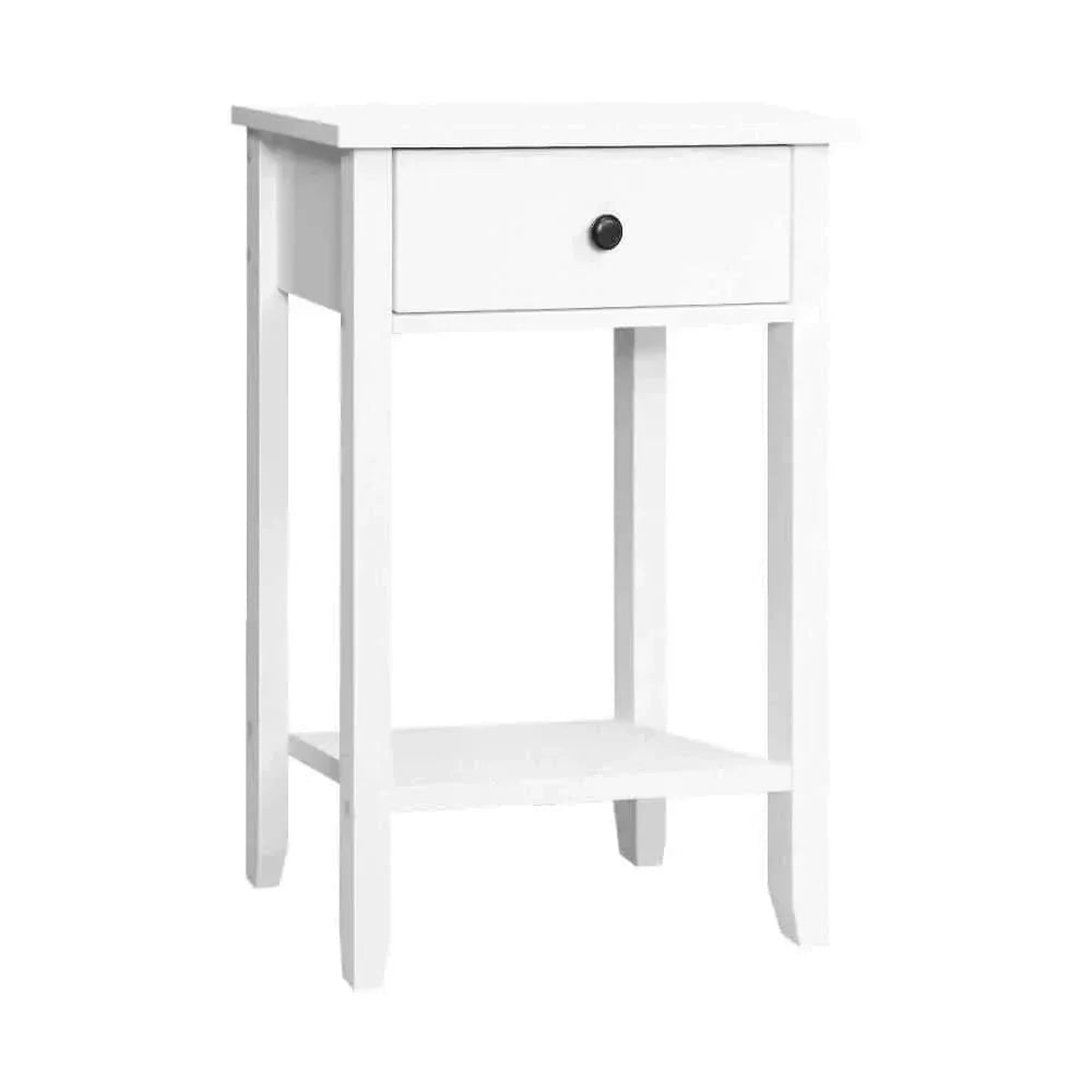 BOWIE White Oak Nightstand 1 Drawer with Shelf