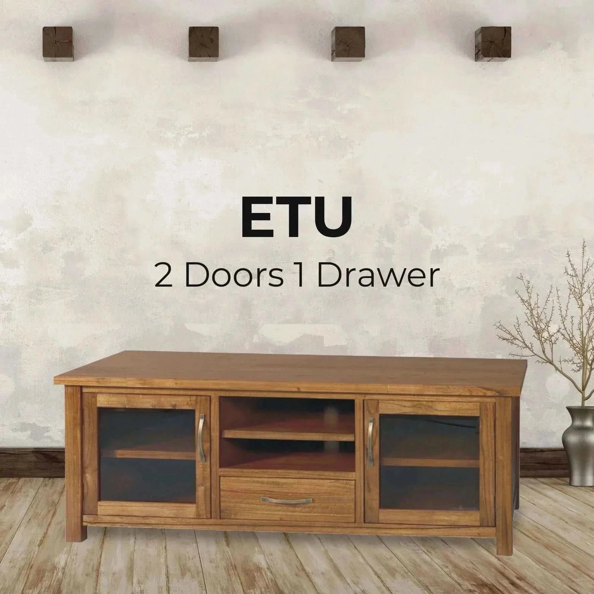 Birdsville Solid Wood Entertainment Unit 172cm - Brown