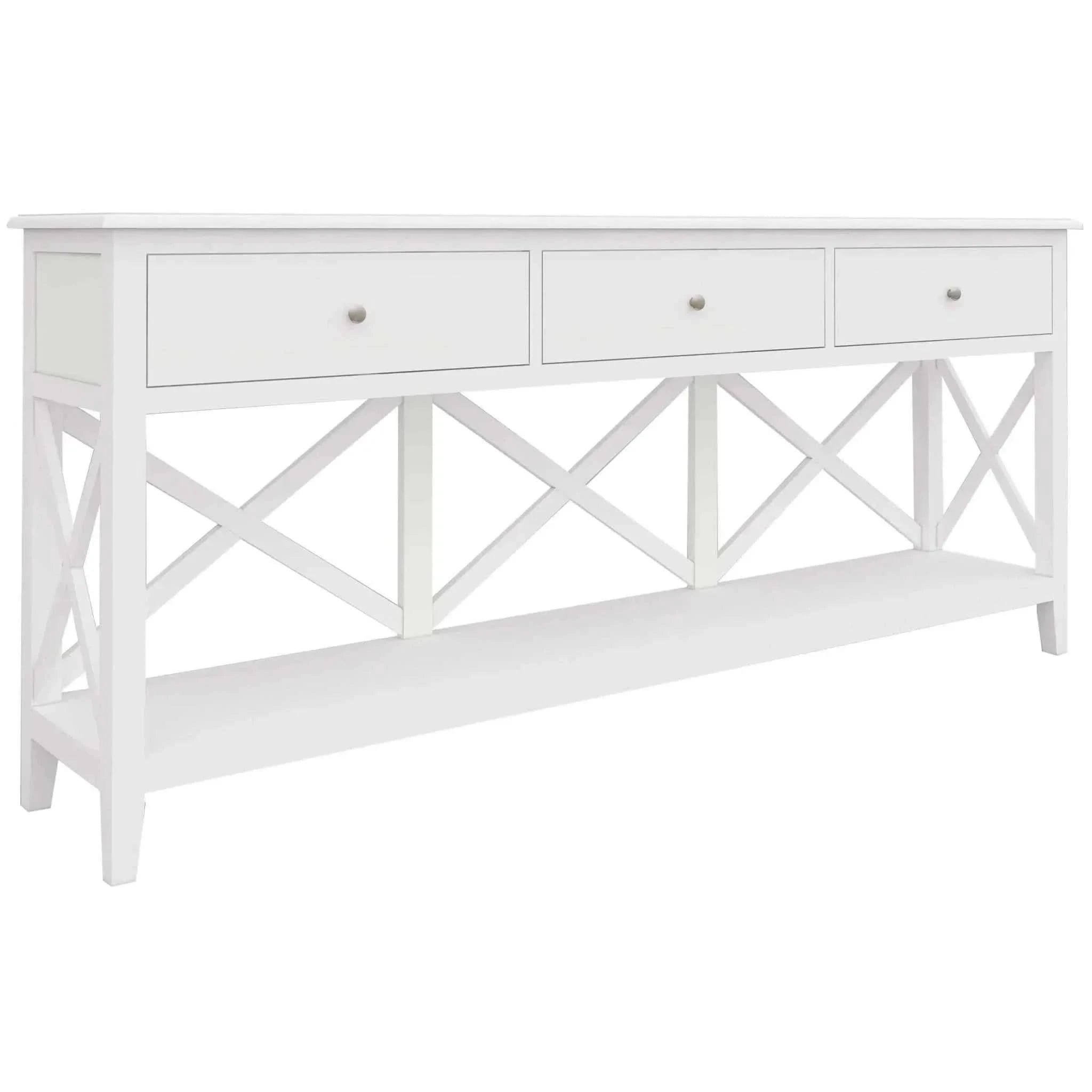 Daisy Console Long Entryway Table 176cm - White