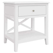 Daisy Sofa Side Table White Solid Acacia Wood