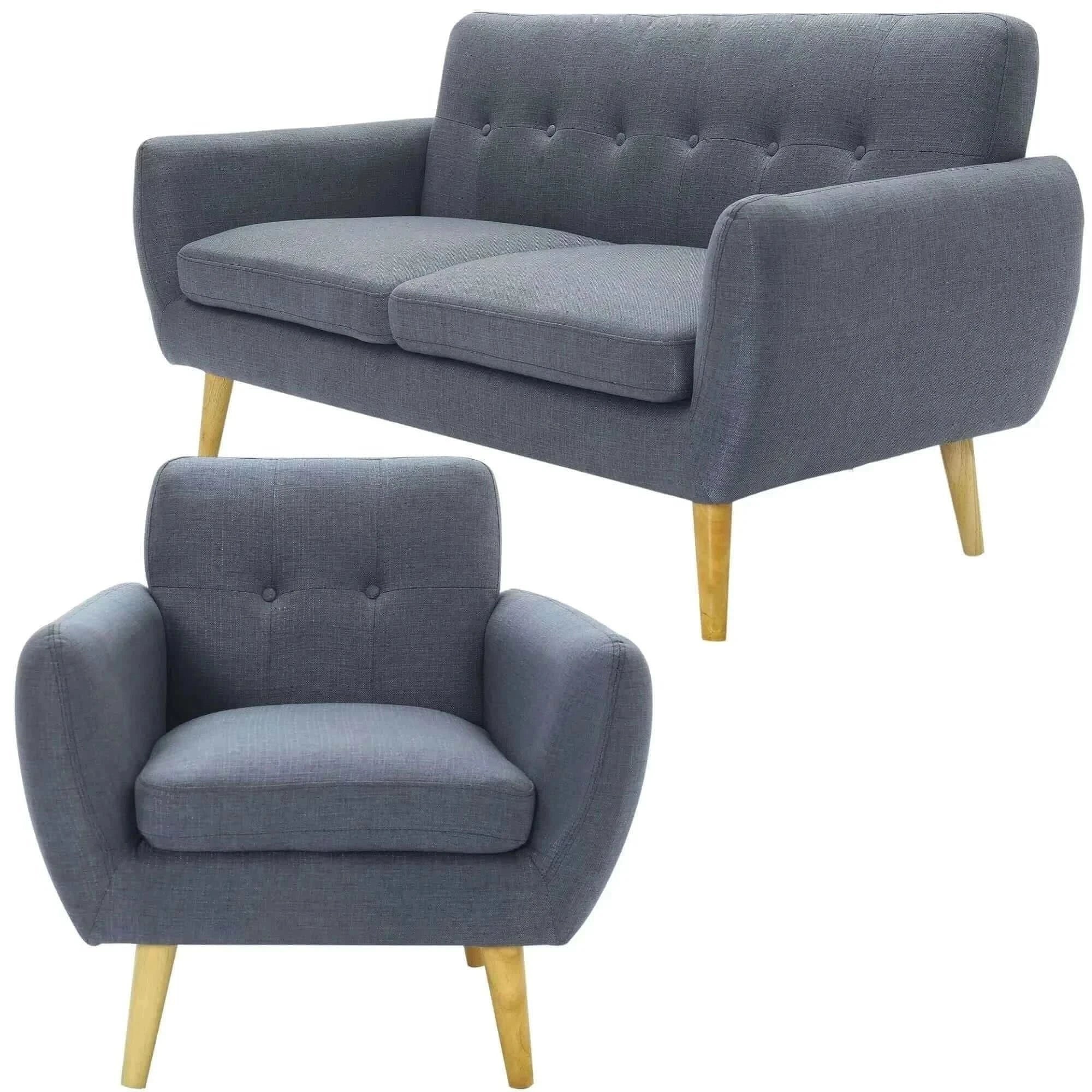 Dane 3 + 1 Seater Fabric Upholstered Armchair Sofa For Living Room - D