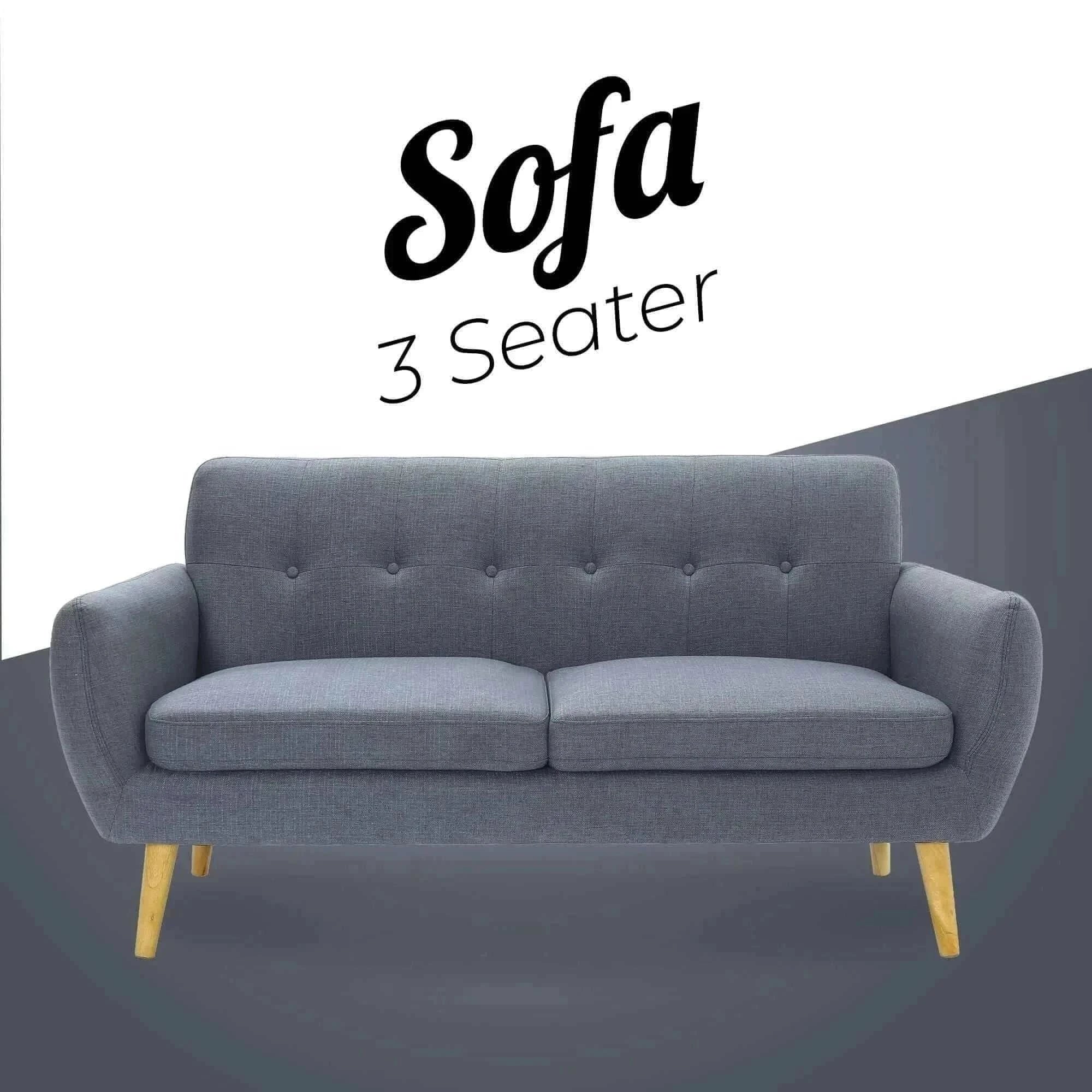 Dane Fabric Upholstered Armchair Sofa 3 1 1 Seater - Dark Grey