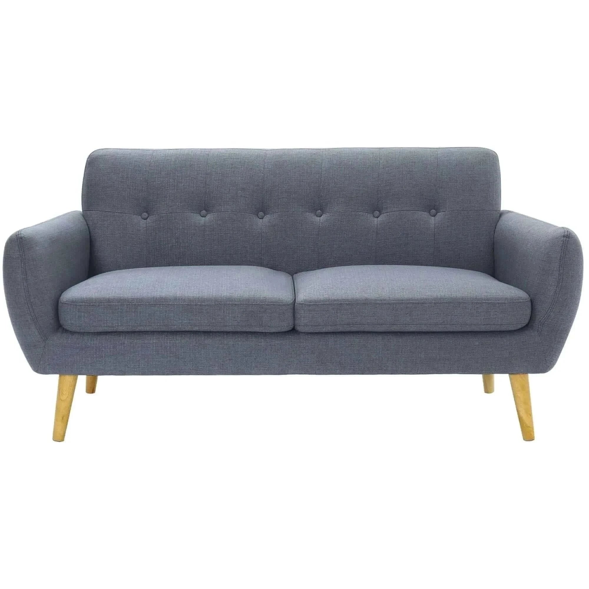 Dane 3 Seater Upholstered Sofa Lounge Couch - Dark Grey