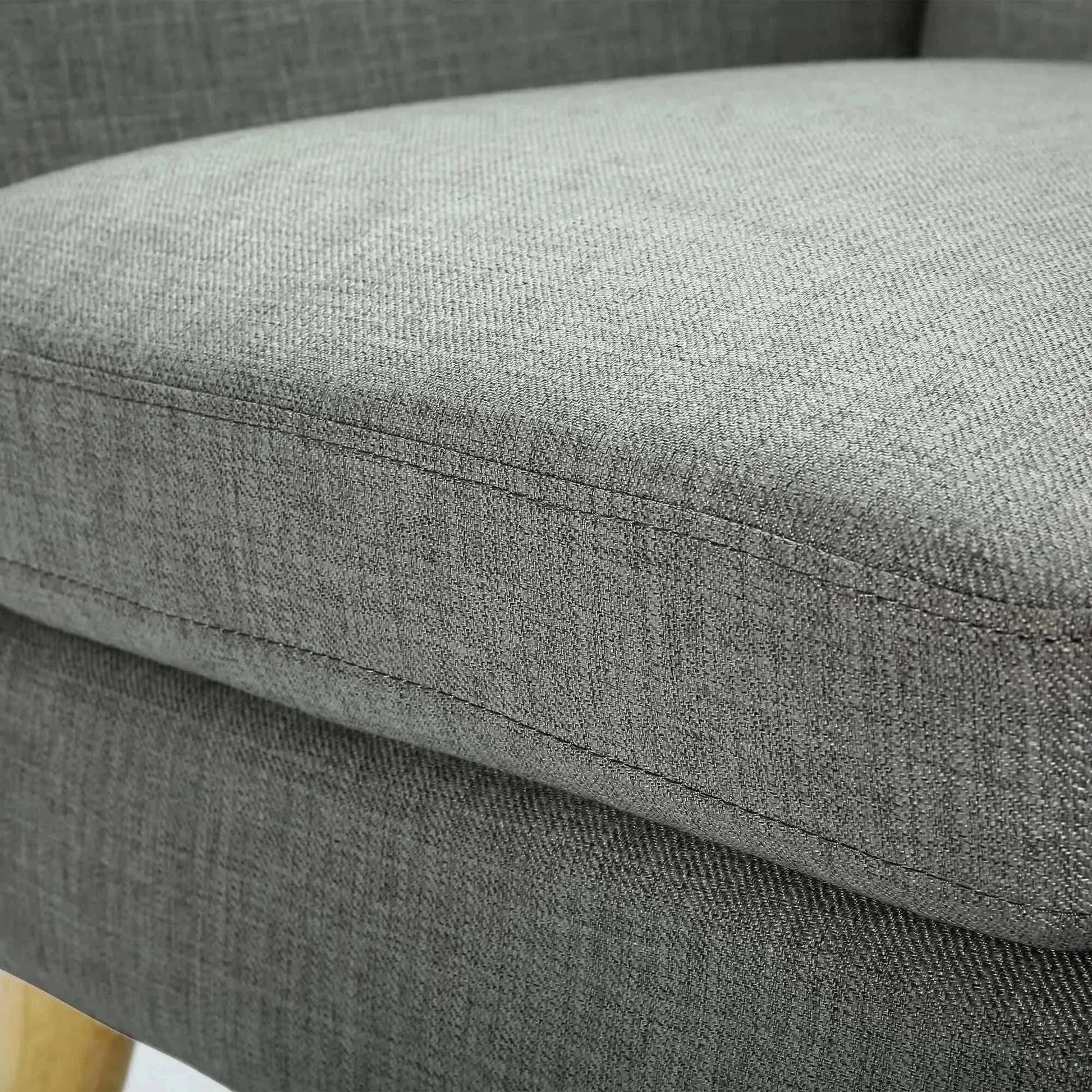 Dane Fabric Upholstered Single Person Sofa Armchair - Mid Grey