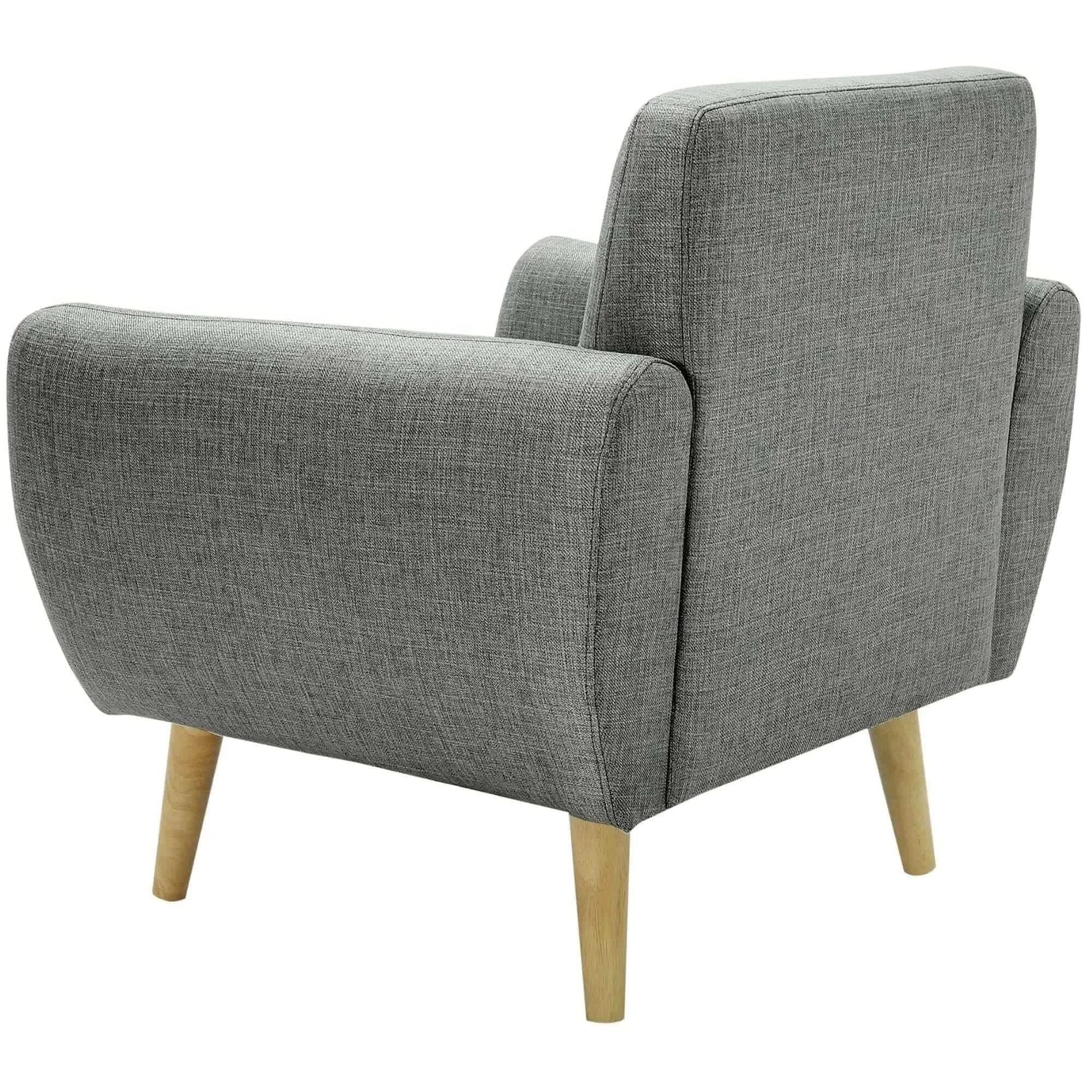 Dane Fabric Upholstered Single Person Sofa Armchair - Mid Grey