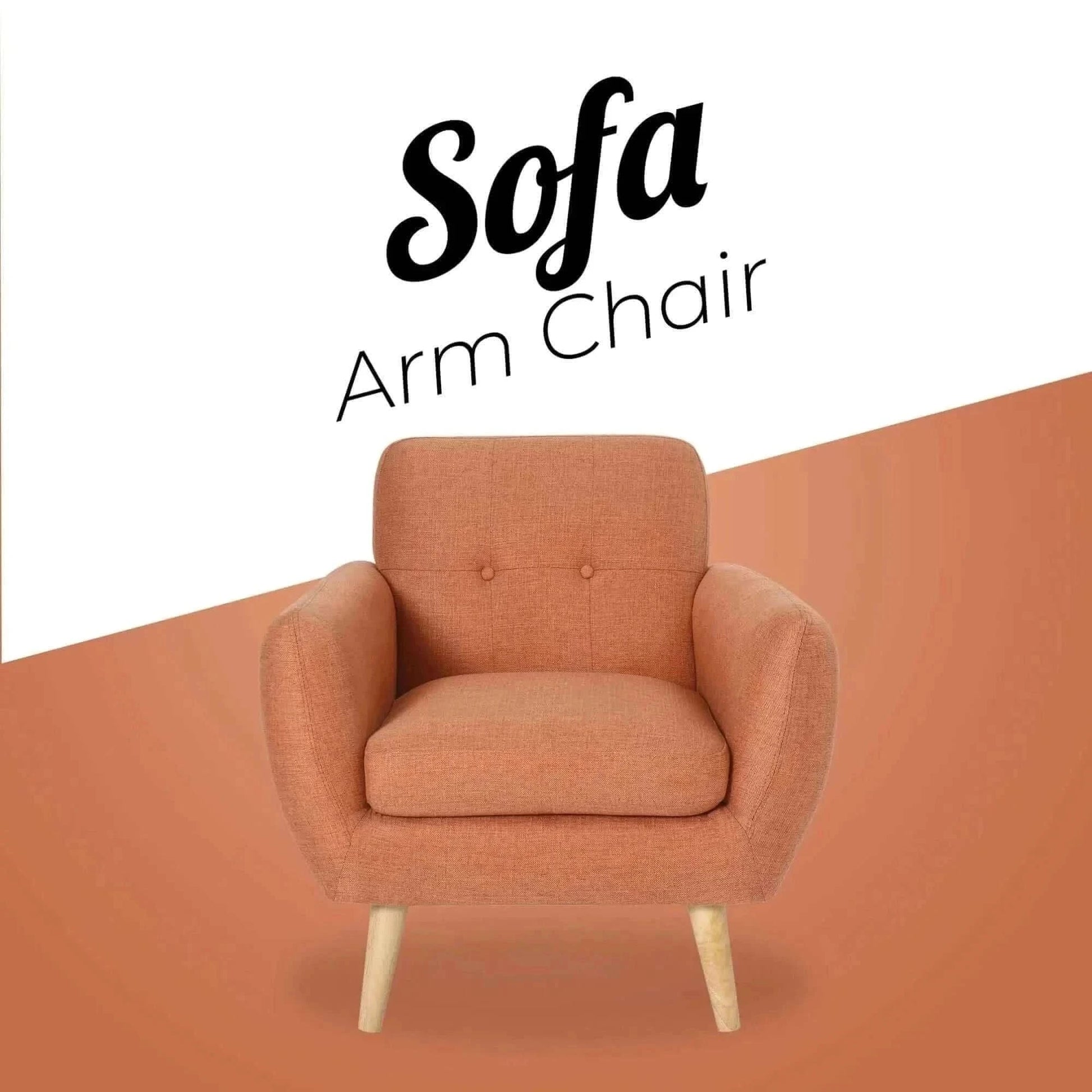Dane Fabric Upholstered Single Seater Armchair - Orange