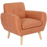Dane Fabric Upholstered Single Seater Armchair - Orange