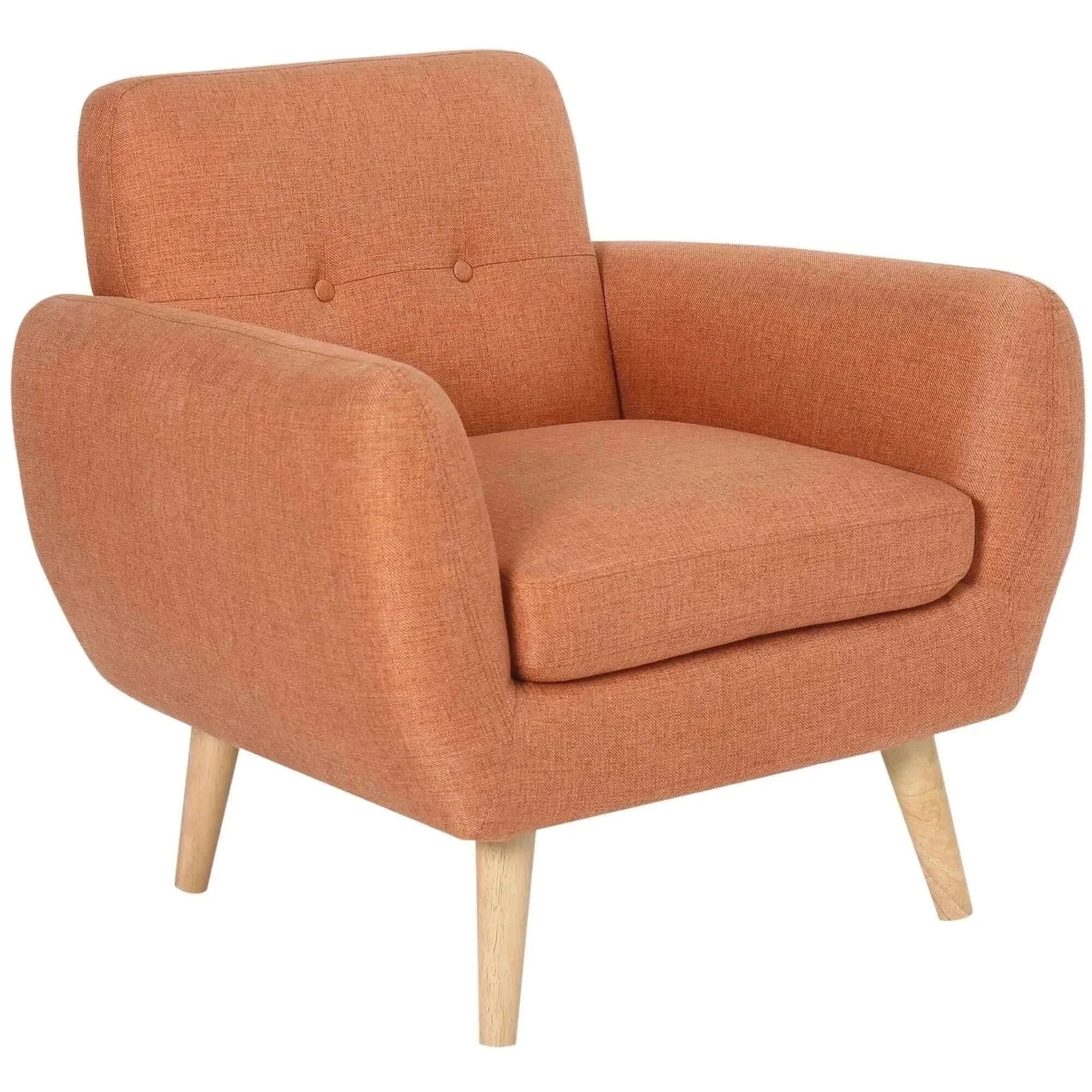 Dane Fabric Upholstered Single Seater Armchair - Orange