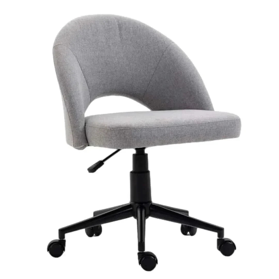 Fabric Upholstered Swivel Desk Chair - Grey