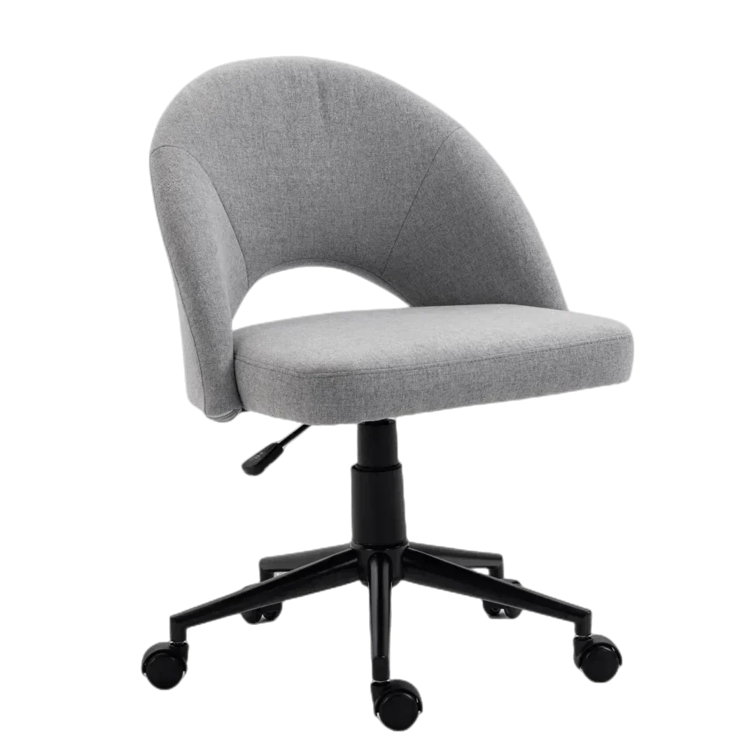 Fabric Upholstered Swivel Desk Chair - Grey