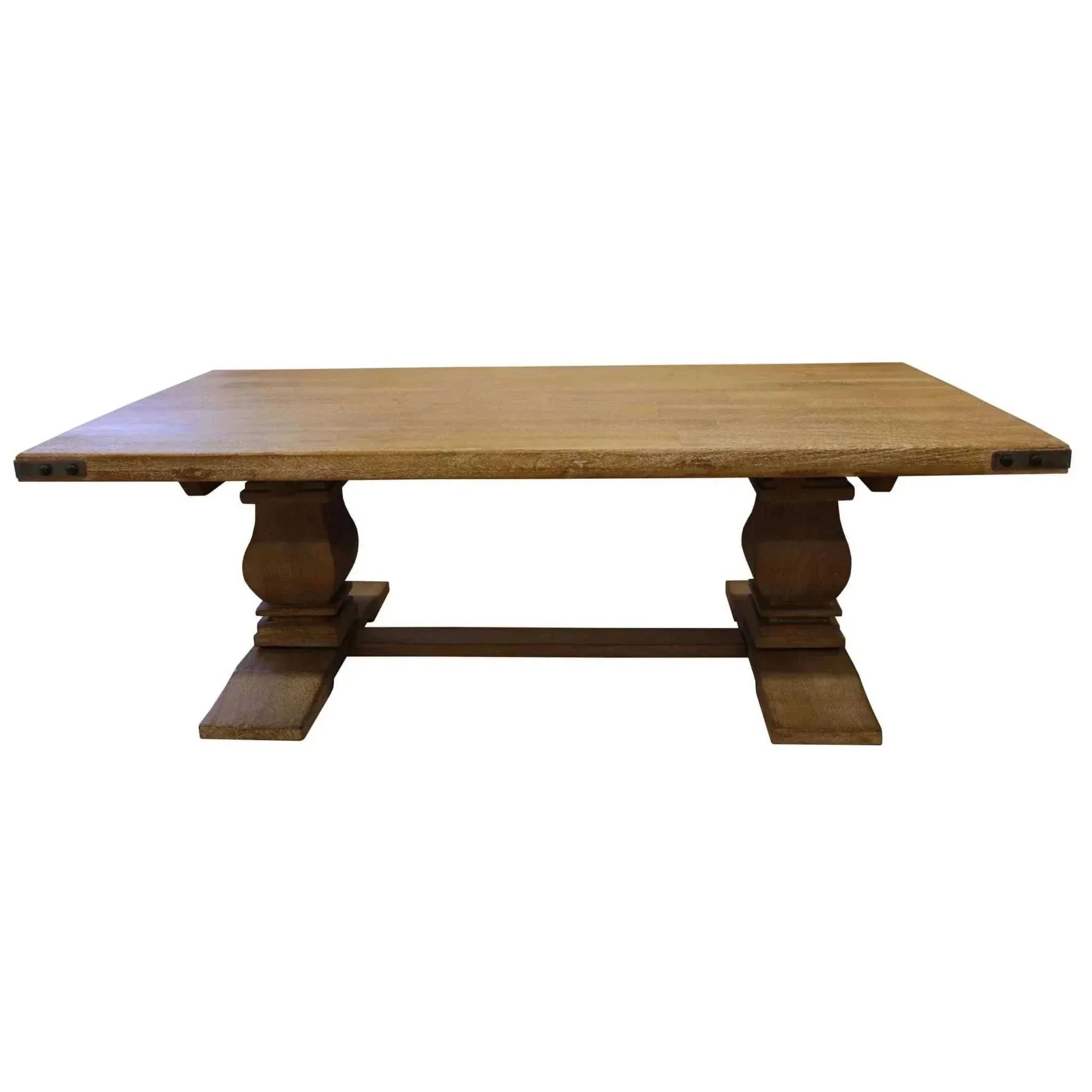 Gloriosa Solid Mango Wood Pedestal Coffee Table 140cm - Honey Wash