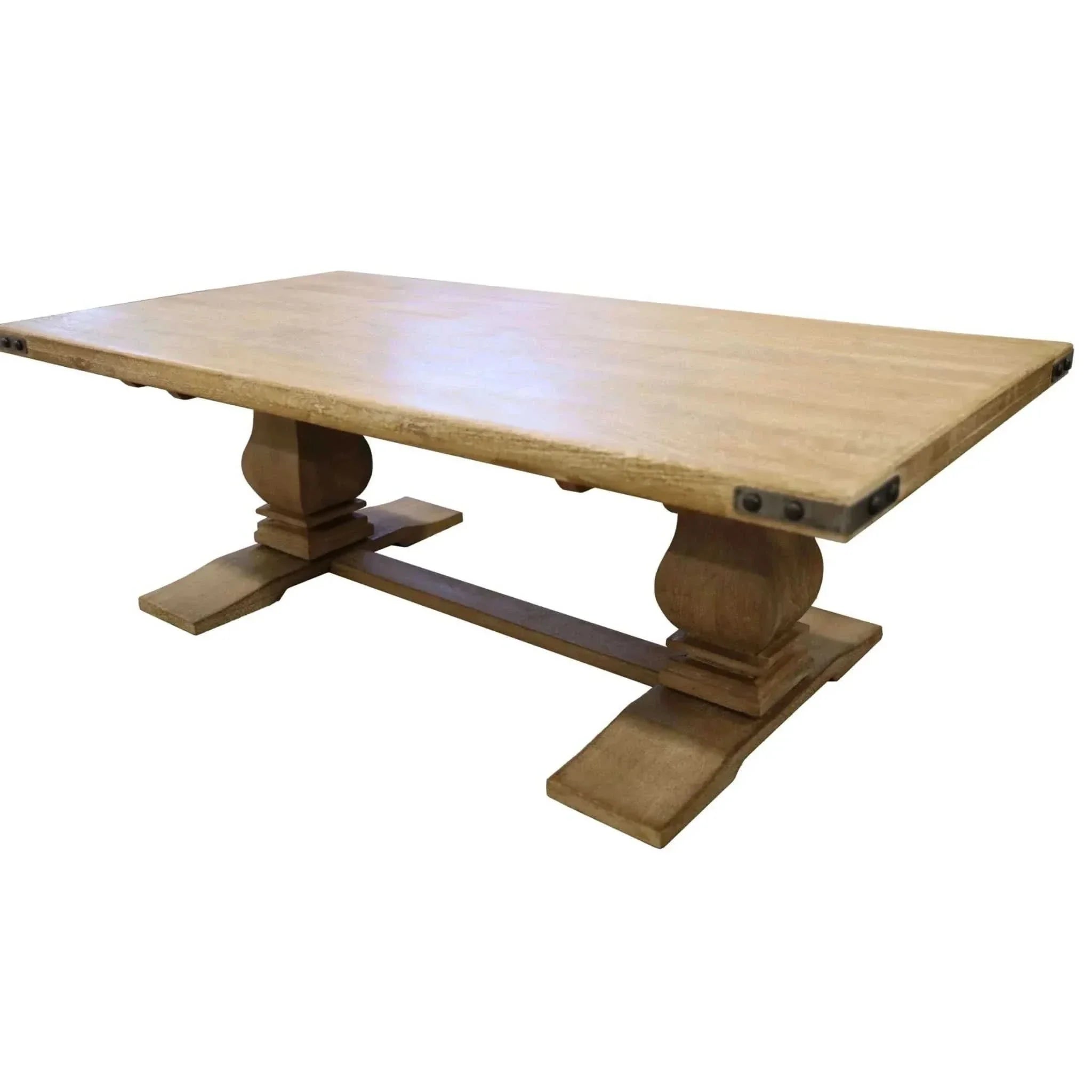 Gloriosa Solid Mango Wood Pedestal Coffee Table 140cm - Honey Wash