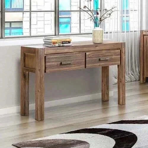 Hallway Console Table with Storage Drawers in Chocolate Colour