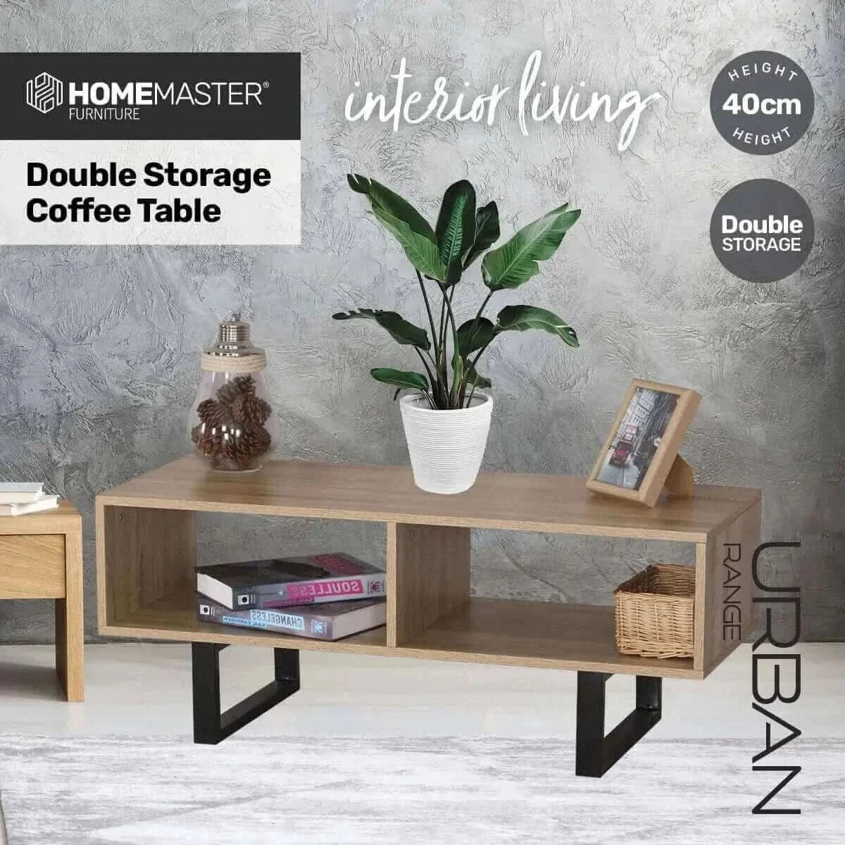 Home Master Coffee Table Wide Dual Storage Stylish Modern Design 1m