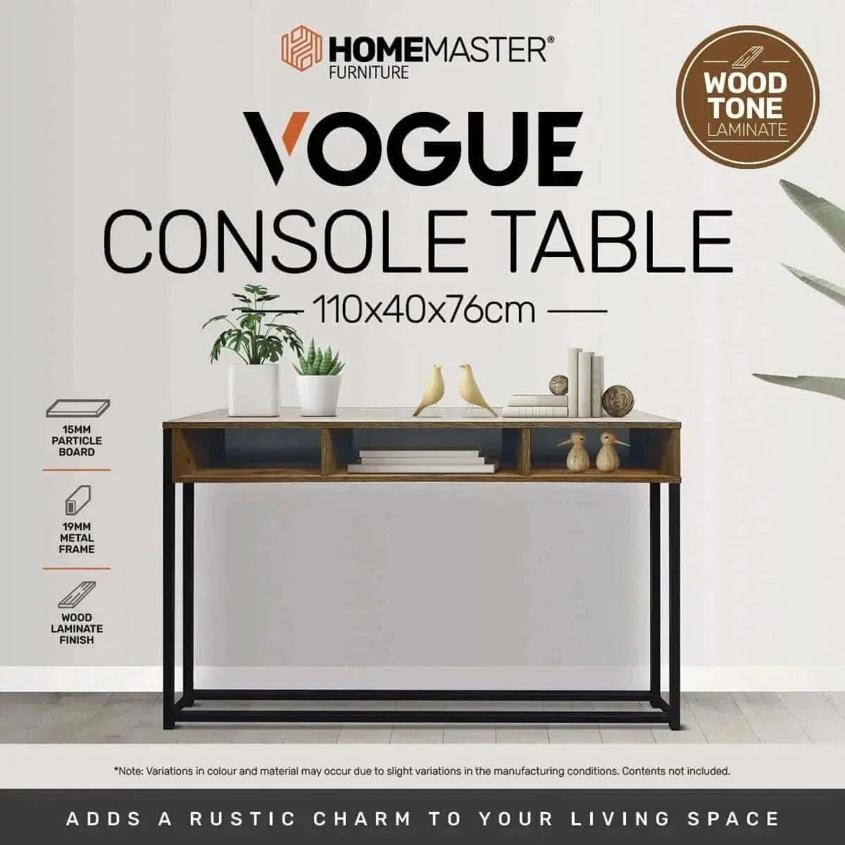 Home Master Vogue Rustic Console Table - 110cm