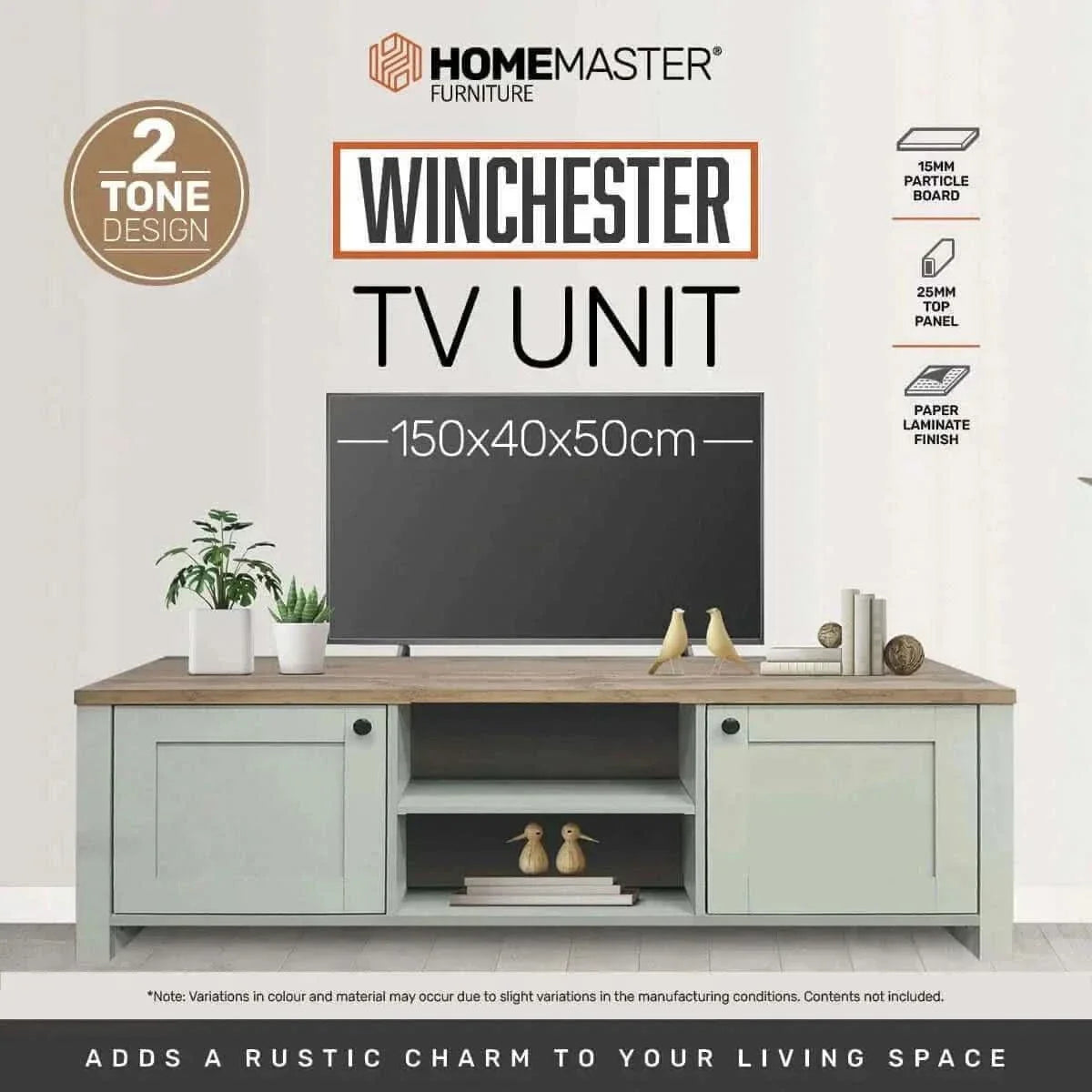 Home Master Winchester 2 Tone Entertainment Unit - 150cm