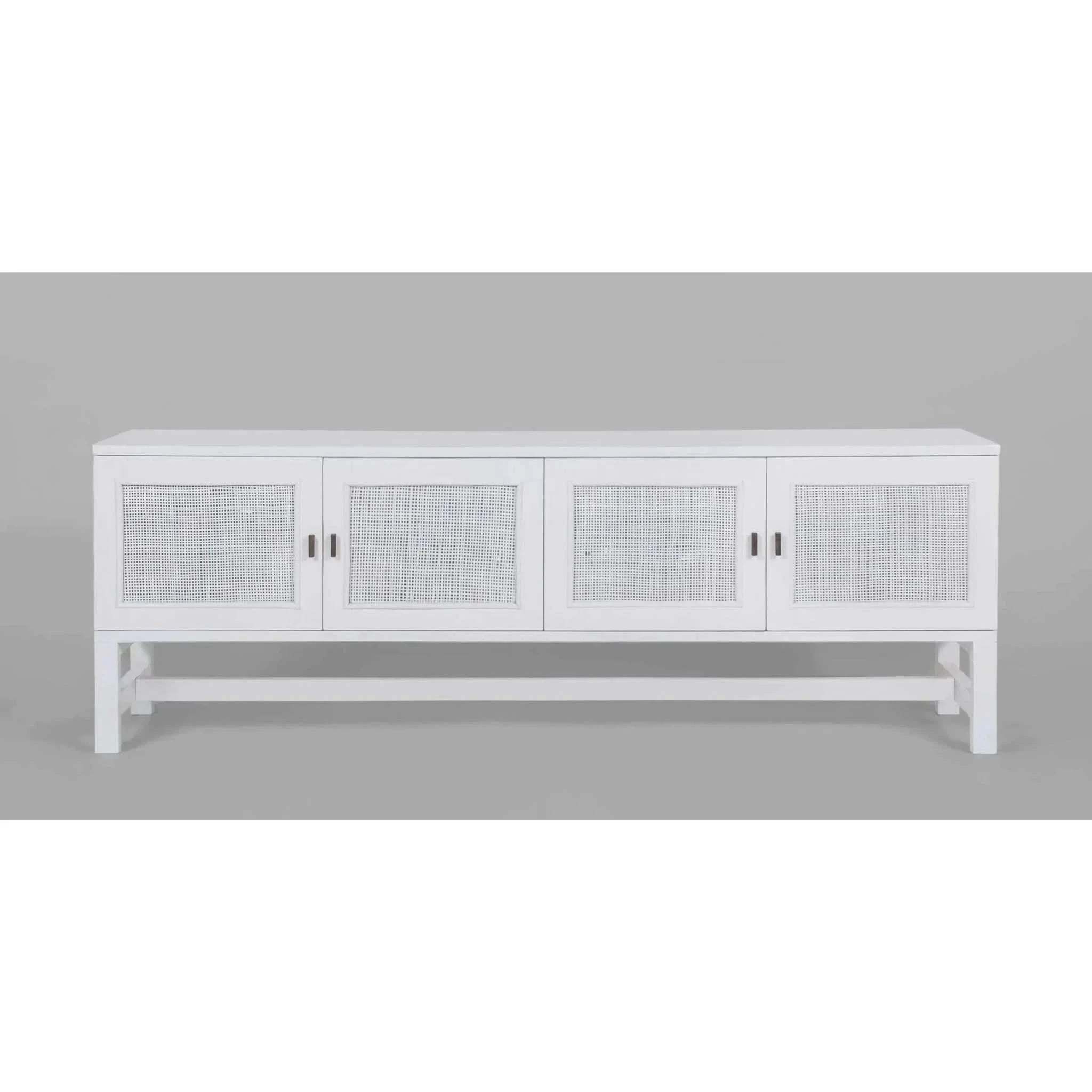 Jasmine Mindi Wood Rattan 160cm White Entertainment Unit