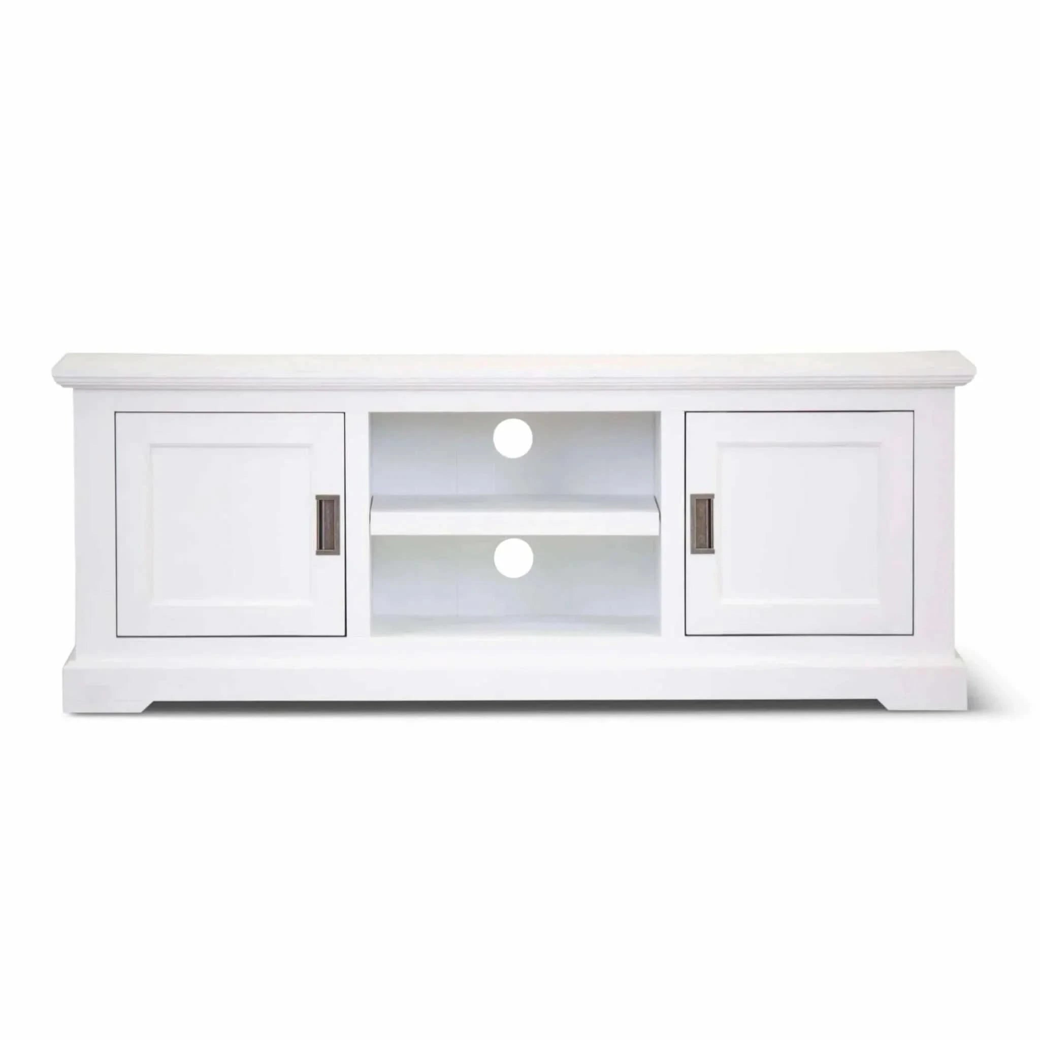 Laelia Solid Acacia Wood 160cm 2 Door White Media Console