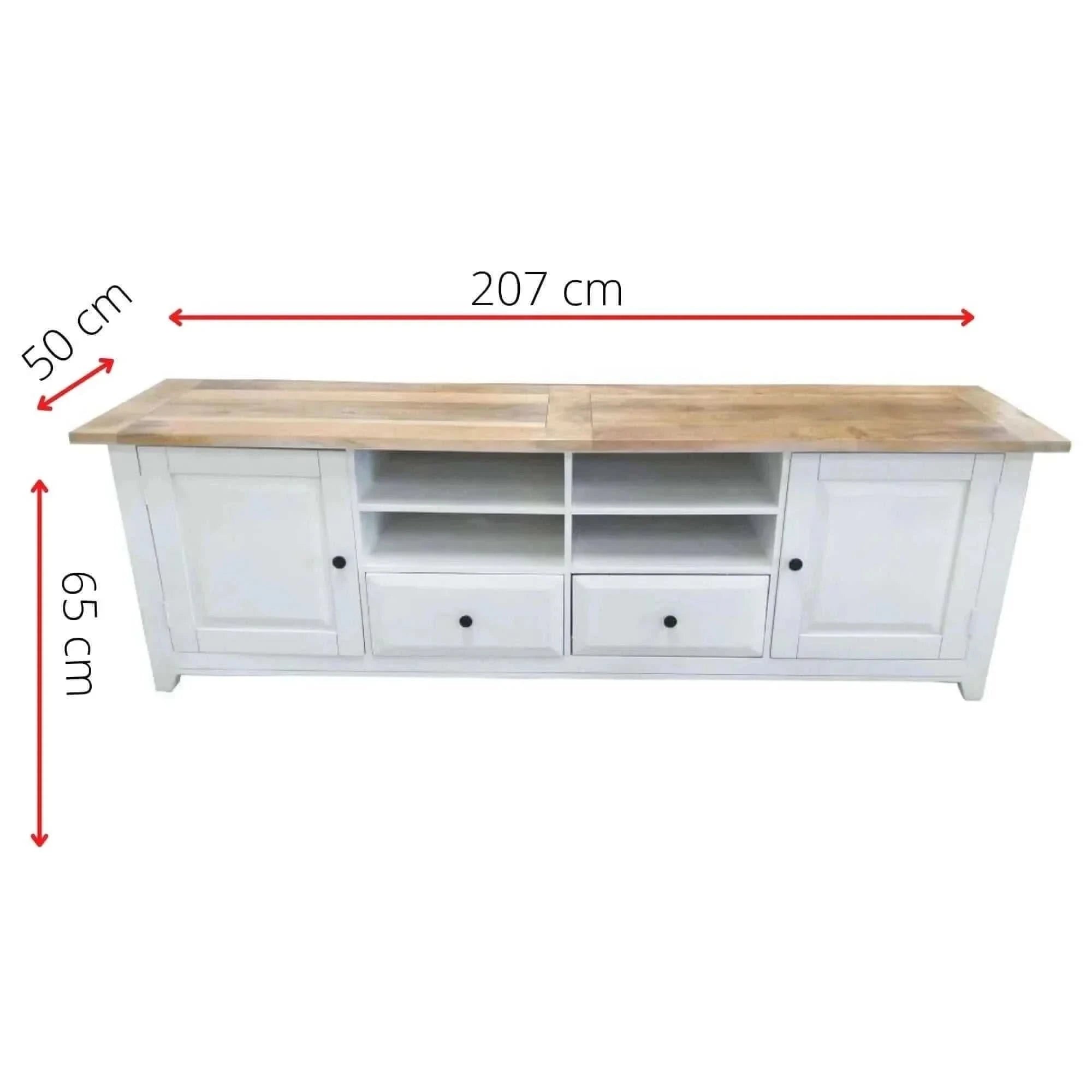 Lavasa Large Entertainment Unit 207cm 2 Door Mango Wood