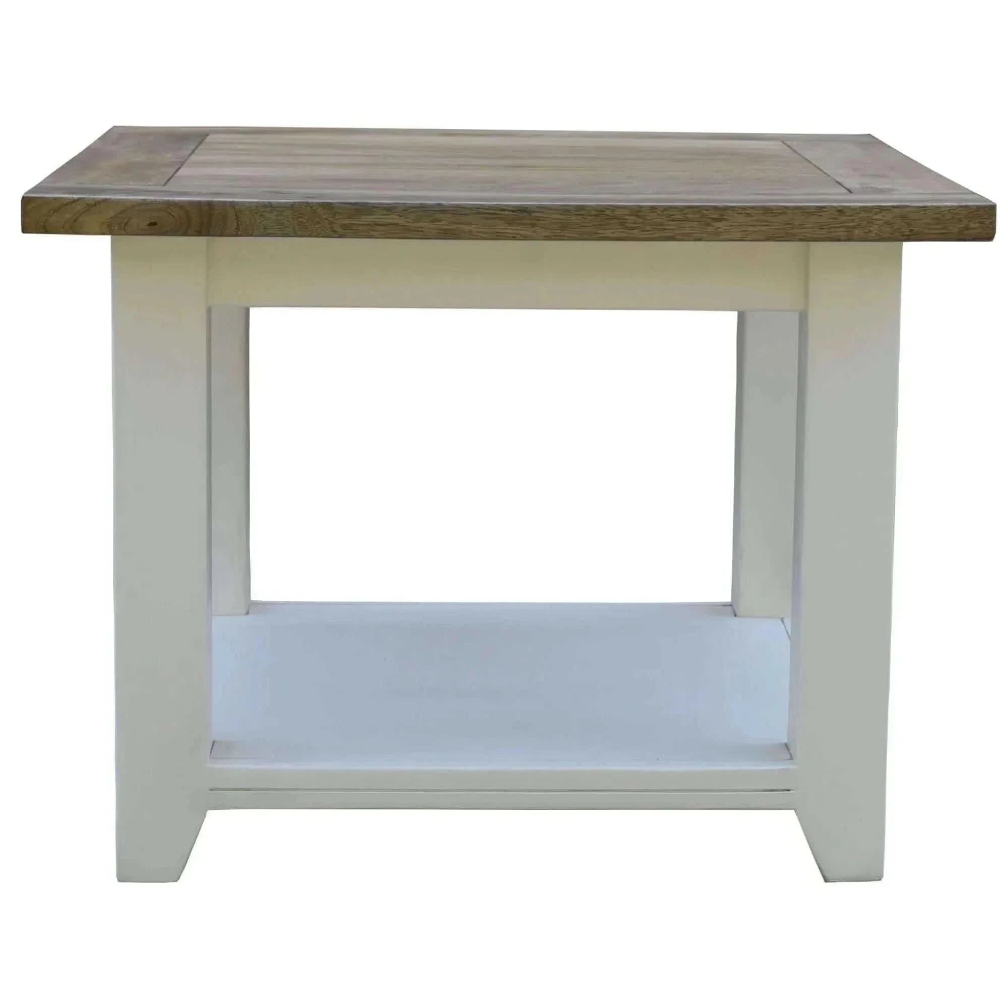 Lavasa Solid Mango Wood Side Table Sofa End Table - 60cm