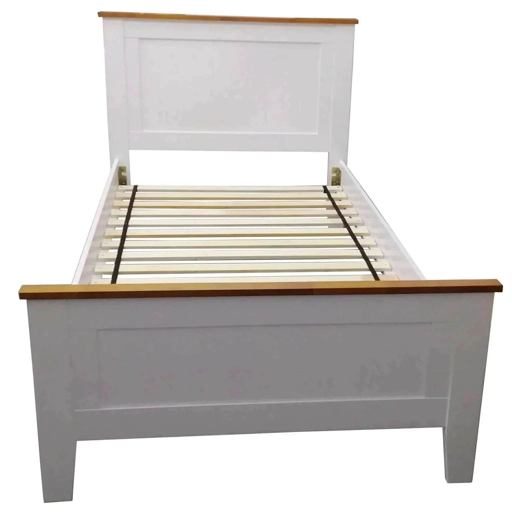 Lobelia Solid Rubber Wood King Single Bed White