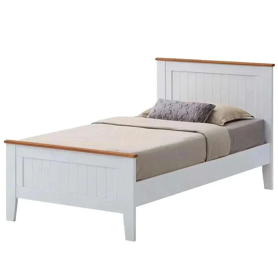 Lobelia Solid Rubber Wood King Single Bed White