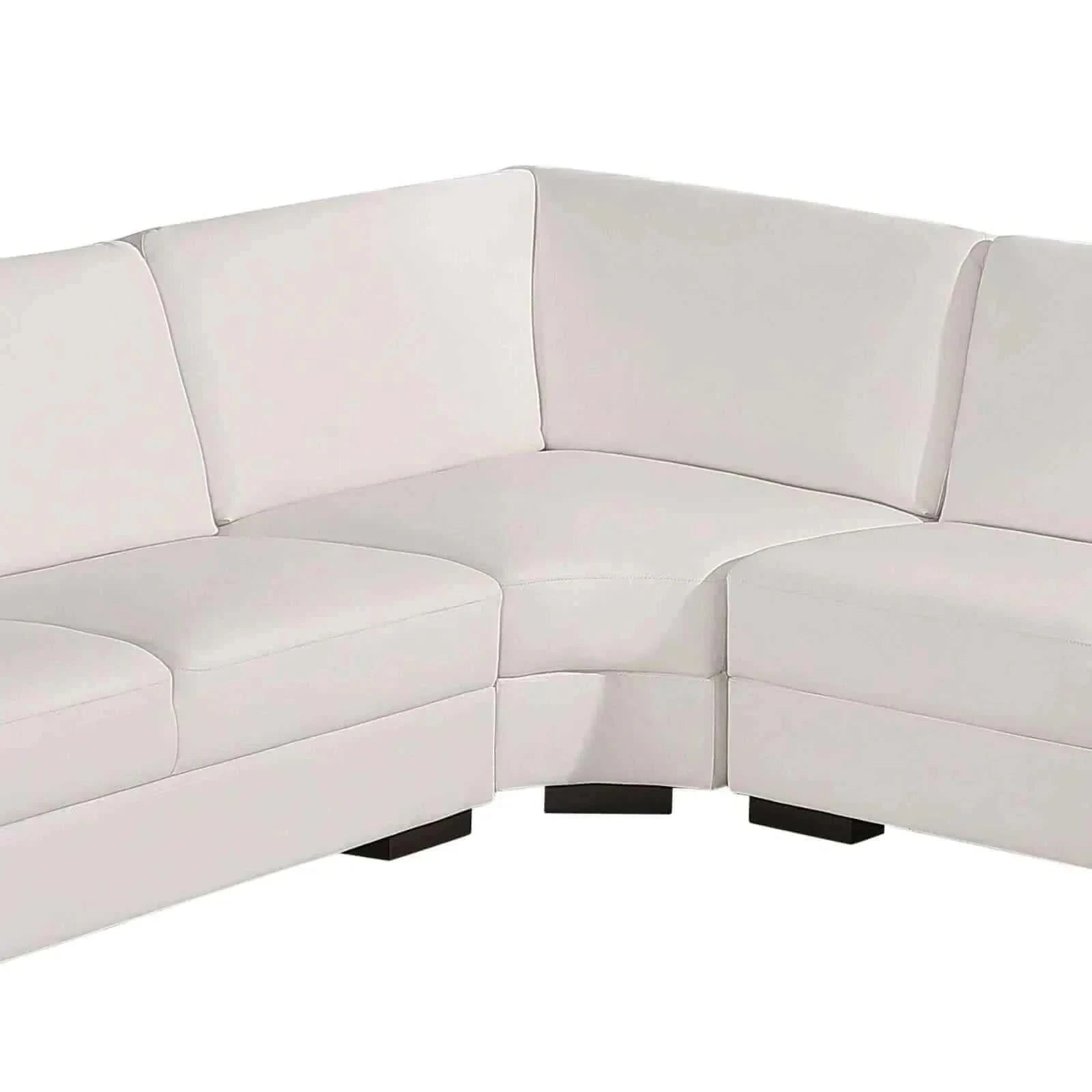 Lounge Set Luxurious 6 Seater Bonded Leather Corner Sofa in White with