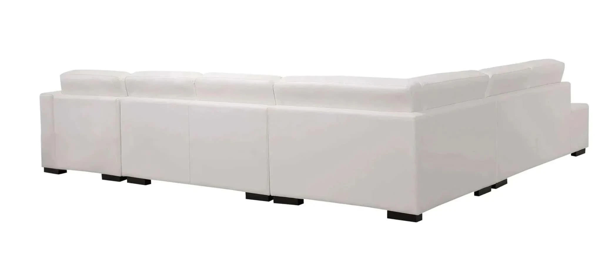 Lounge Set Luxurious 6 Seater Bonded Leather Corner Sofa in White with