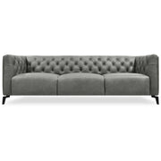 Luxe 3.5 Seater Genuine Leather Modular Lounge Couch - Dark Grey