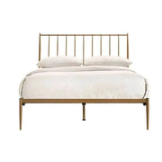 Mid Century Metal Bed Frame Double - Gold