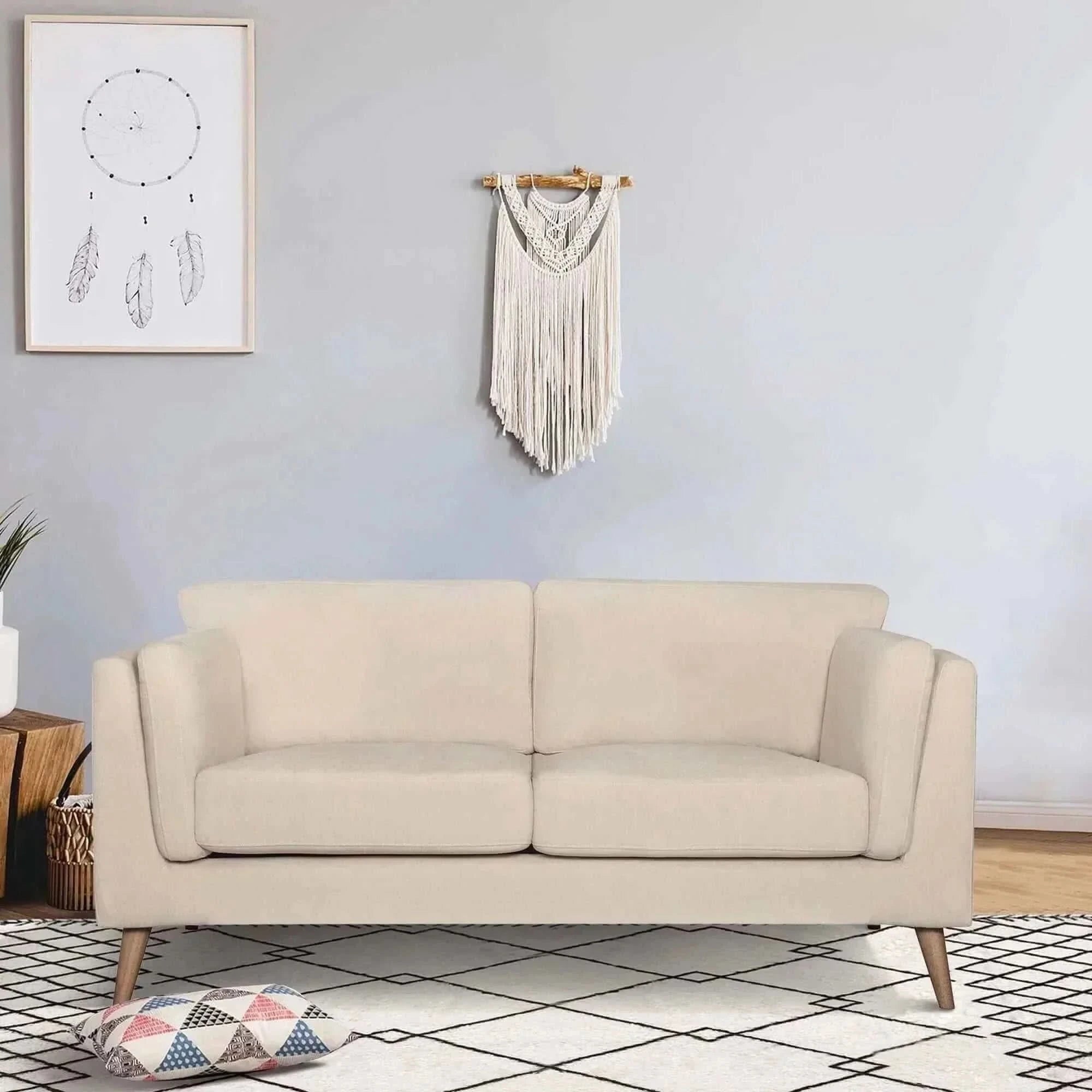 Nooa 2 Seater Sofa Upholstered Couch - Stone