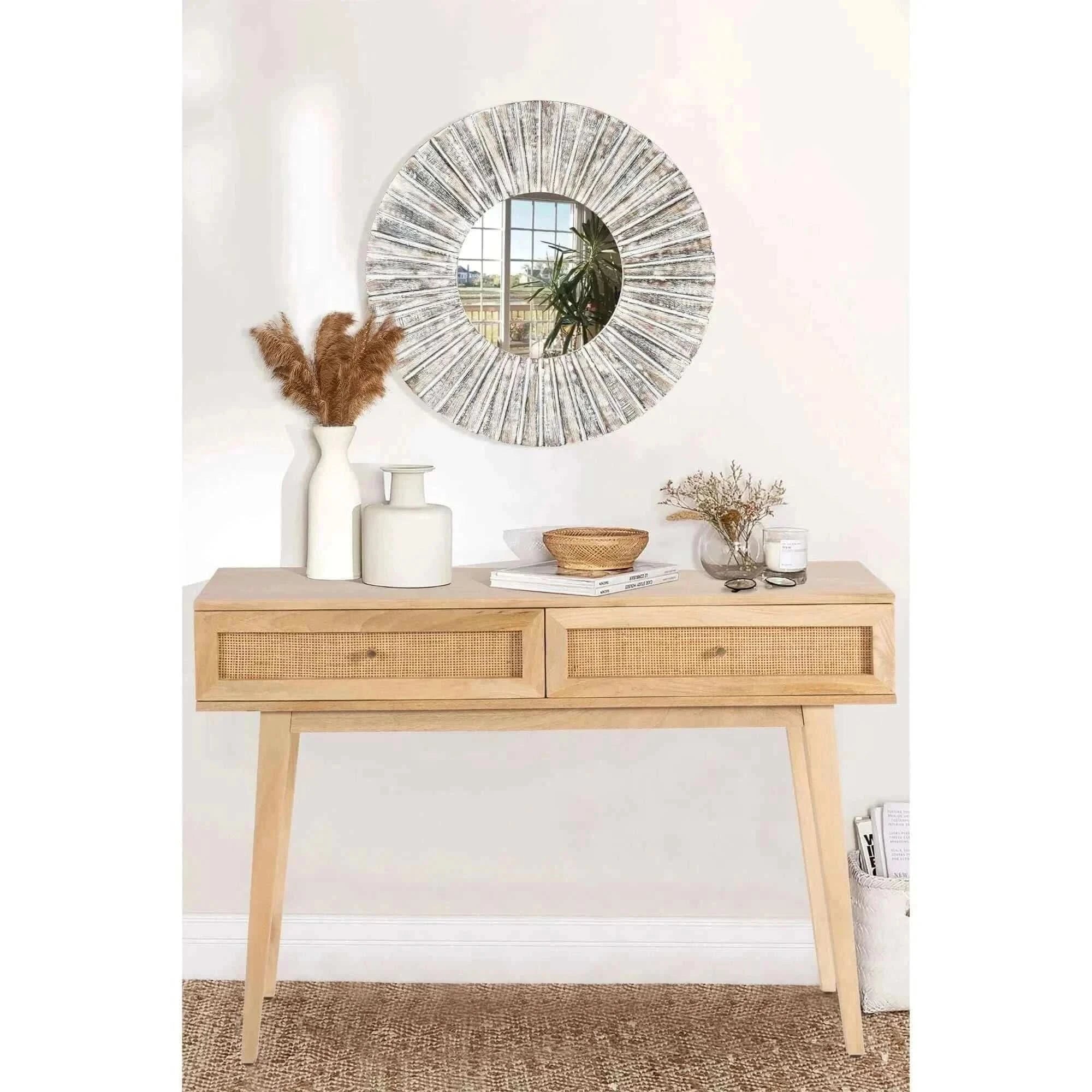 Olearia Solid Mango Wood Console Table 110cm