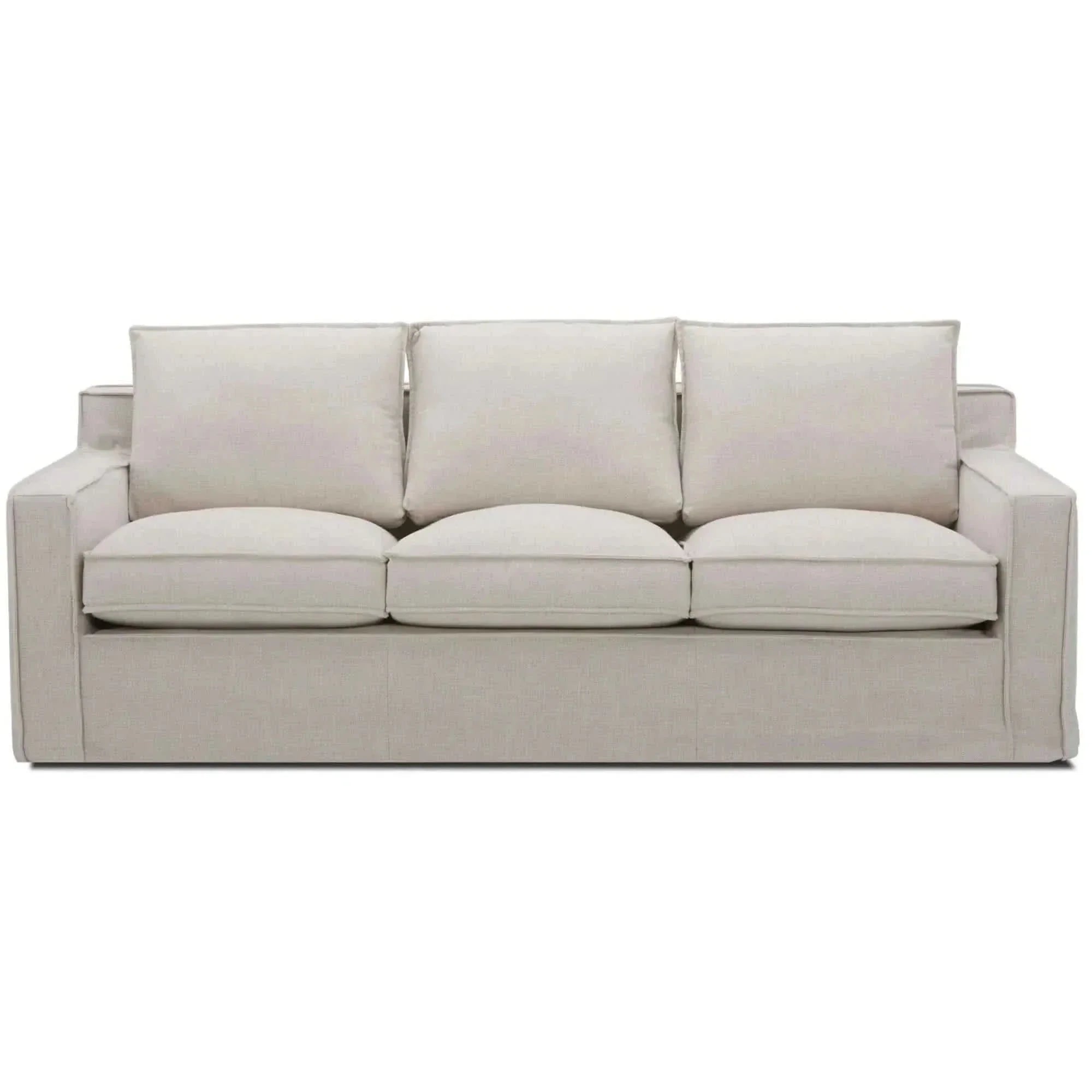 Plushy 3 Seater Fabric Upholstered Sofa Couch - Stone